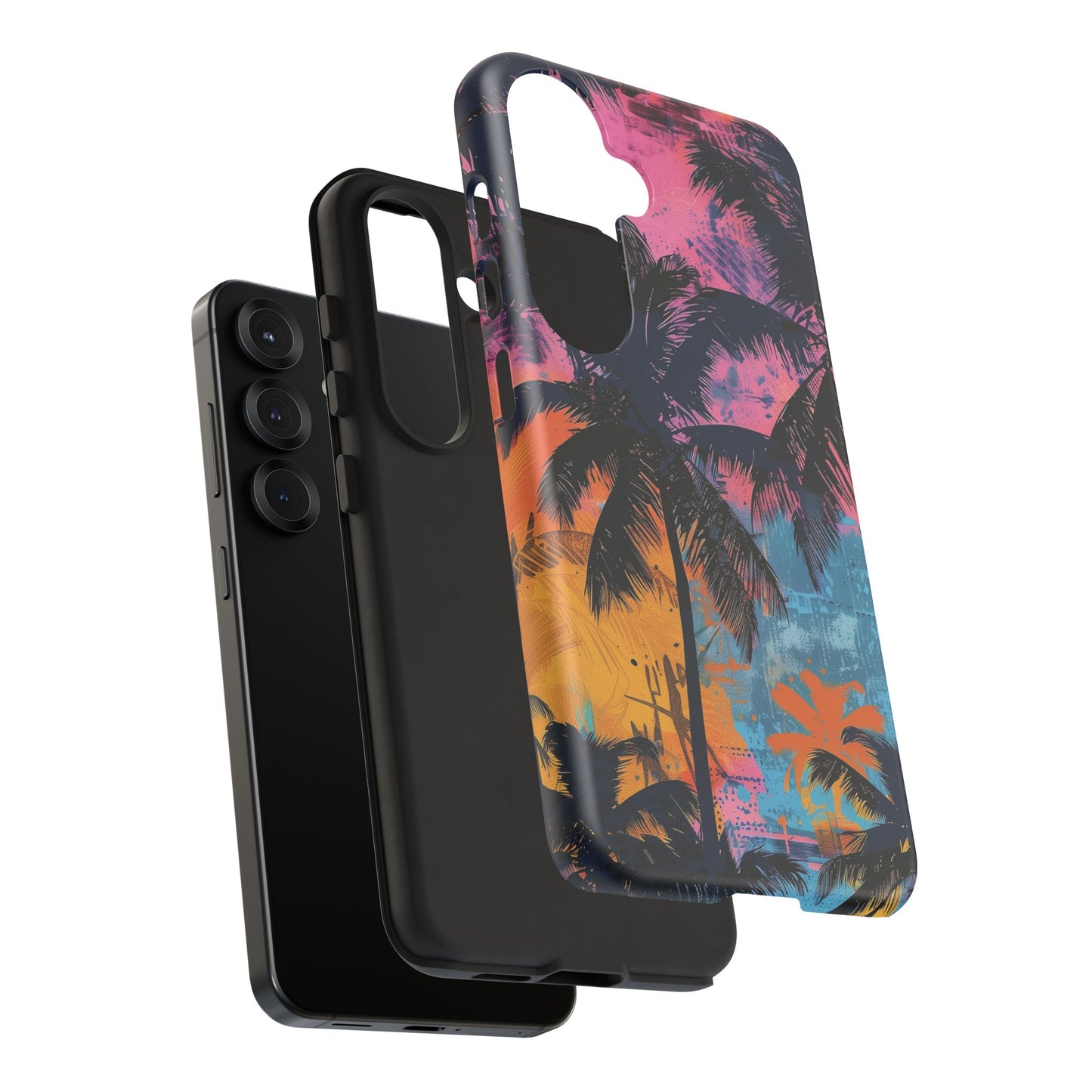 Tropical Phone Case - Colorful Palm Tree Design, Summer Vibes, Beach Lover Gift, Customizable Cover, Fun Accessory