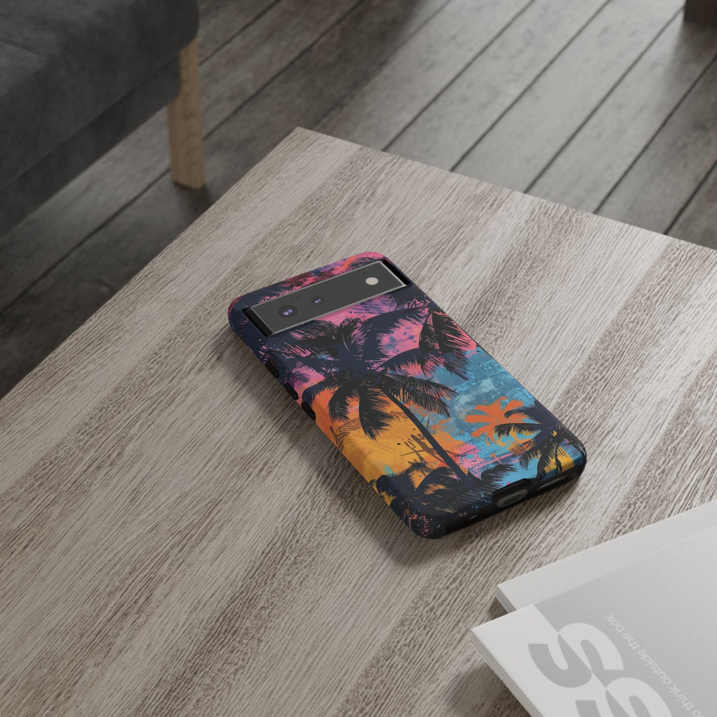 Tropical Phone Case - Colorful Palm Tree Design, Summer Vibes, Beach Lover Gift, Customizable Cover, Fun Accessory