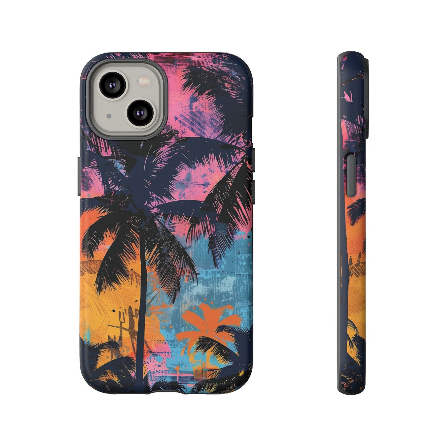 Tropical Phone Case - Colorful Palm Tree Design, Summer Vibes, Beach Lover Gift, Customizable Cover, Fun Accessory