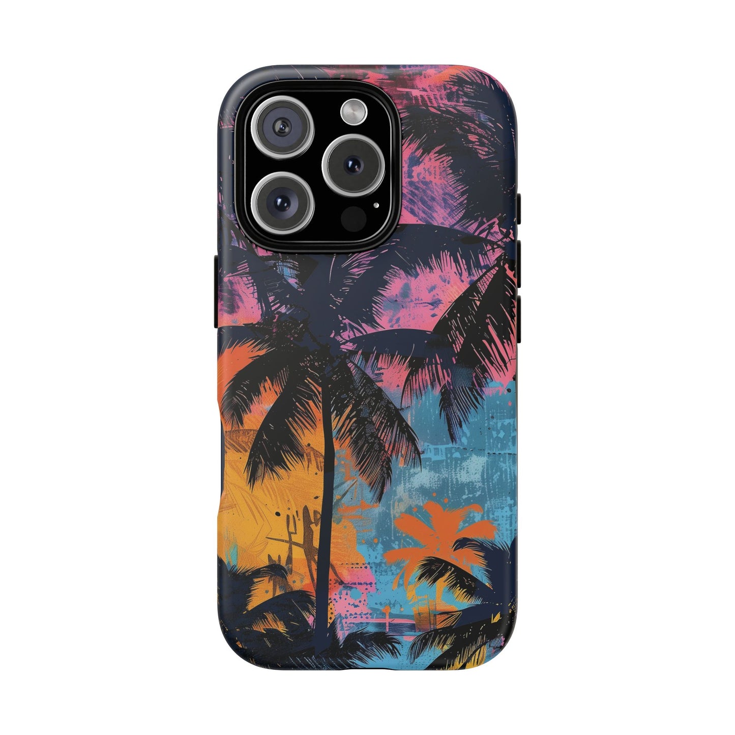 Tropical Phone Case - Colorful Palm Tree Design, Summer Vibes, Beach Lover Gift, Customizable Cover, Fun Accessory