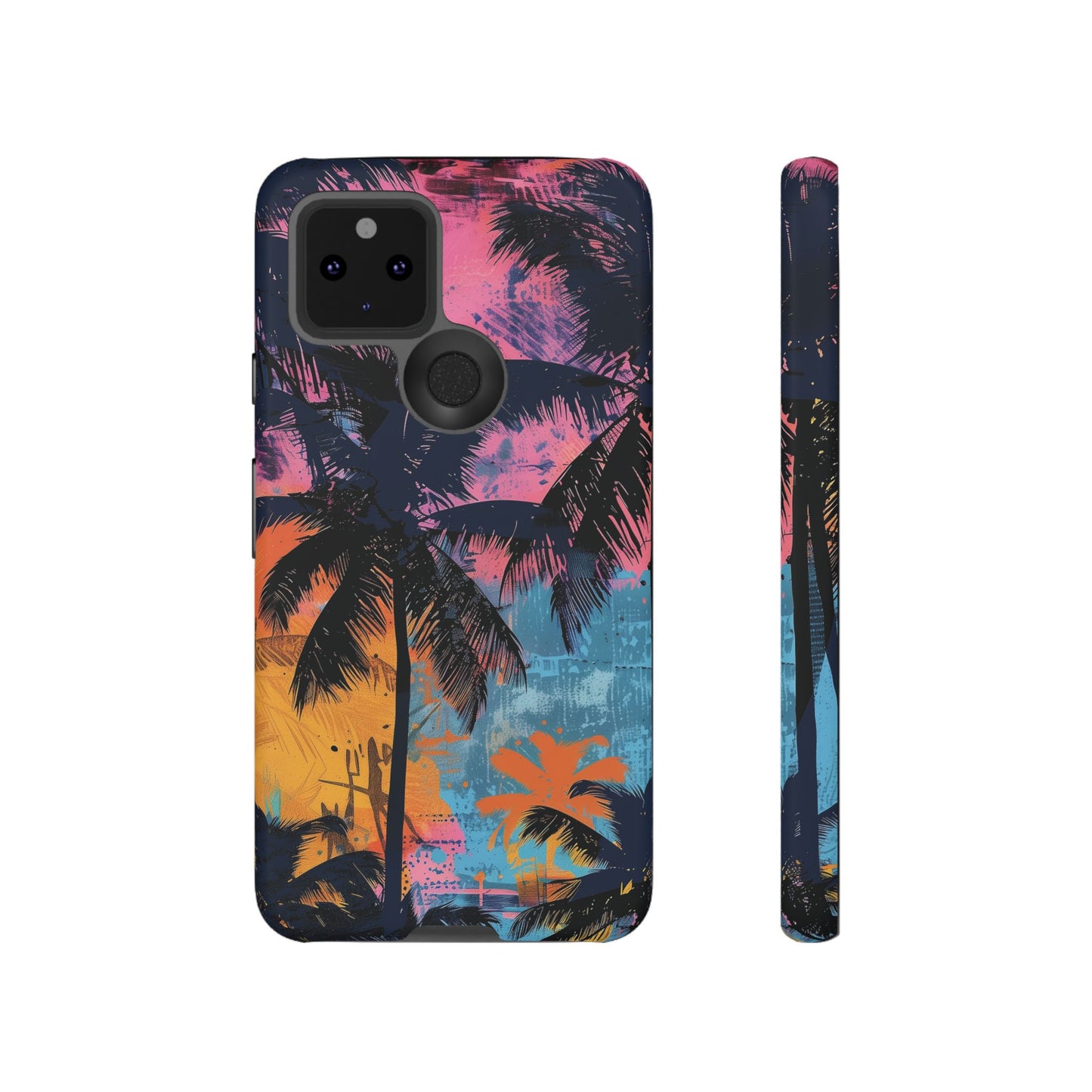 Tropical Phone Case - Colorful Palm Tree Design, Summer Vibes, Beach Lover Gift, Customizable Cover, Fun Accessory