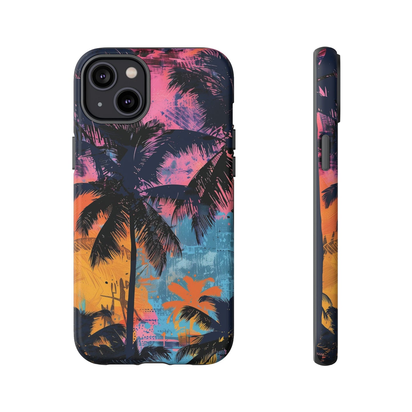 Tropical Phone Case - Colorful Palm Tree Design, Summer Vibes, Beach Lover Gift, Customizable Cover, Fun Accessory