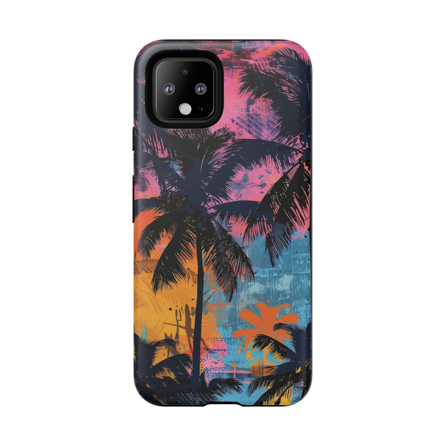 Tropical Phone Case - Colorful Palm Tree Design, Summer Vibes, Beach Lover Gift, Customizable Cover, Fun Accessory