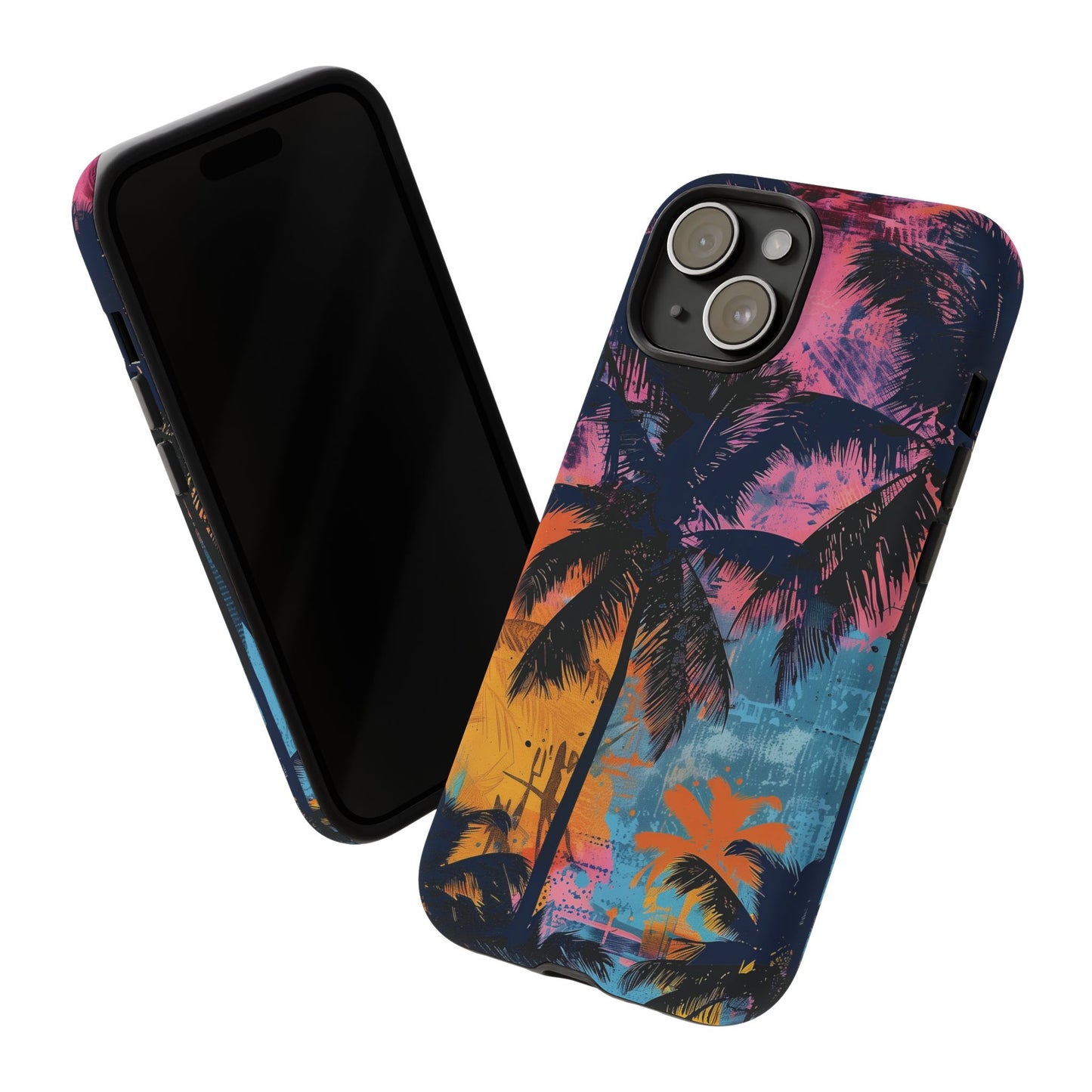 Tropical Phone Case - Colorful Palm Tree Design, Summer Vibes, Beach Lover Gift, Customizable Cover, Fun Accessory