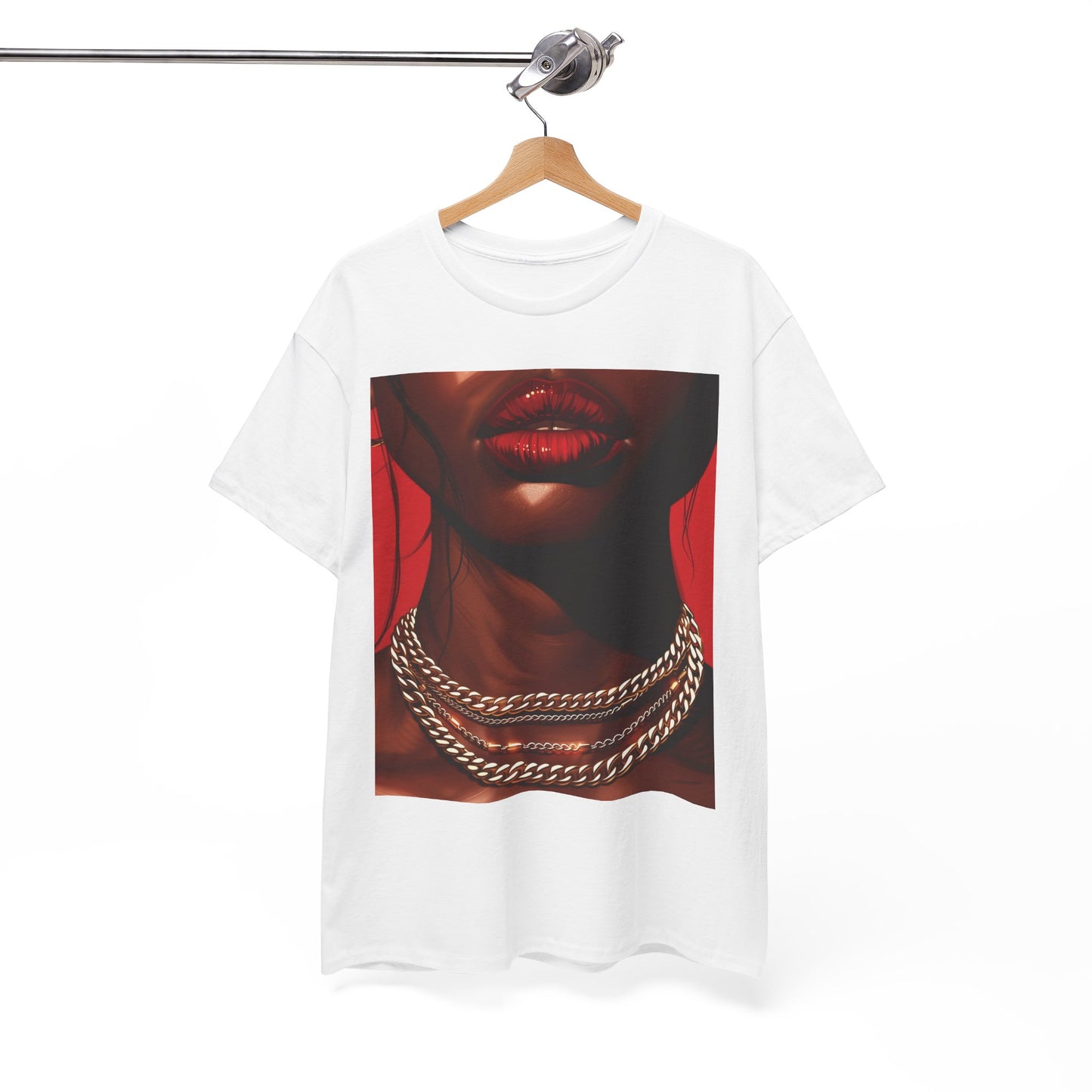 RED LIPS GOLD CHAINS - Unisex t-Shirt