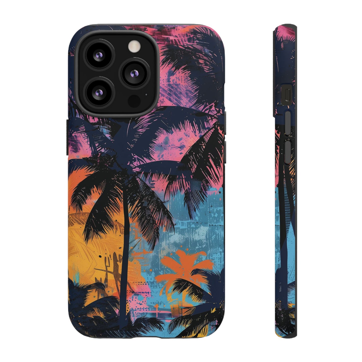 Tropical Phone Case - Colorful Palm Tree Design, Summer Vibes, Beach Lover Gift, Customizable Cover, Fun Accessory