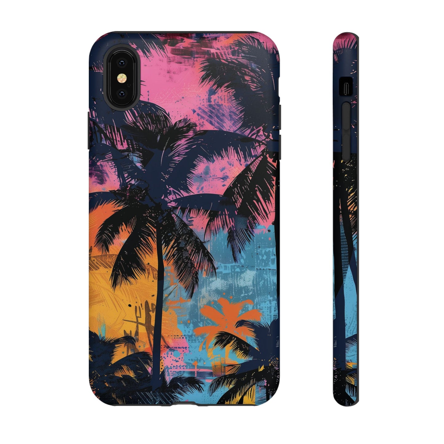 Tropical Phone Case - Colorful Palm Tree Design, Summer Vibes, Beach Lover Gift, Customizable Cover, Fun Accessory