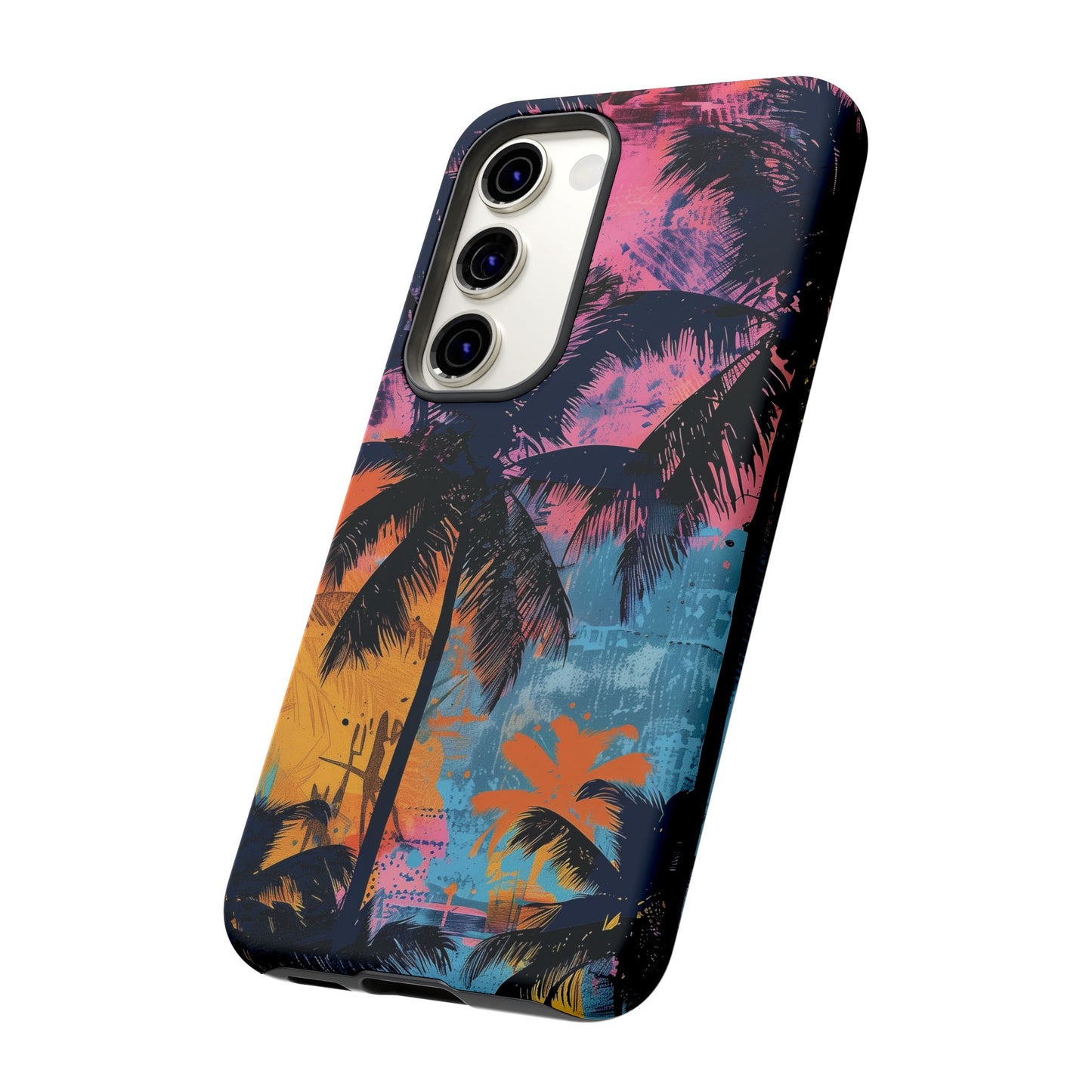 Tropical Phone Case - Colorful Palm Tree Design, Summer Vibes, Beach Lover Gift, Customizable Cover, Fun Accessory