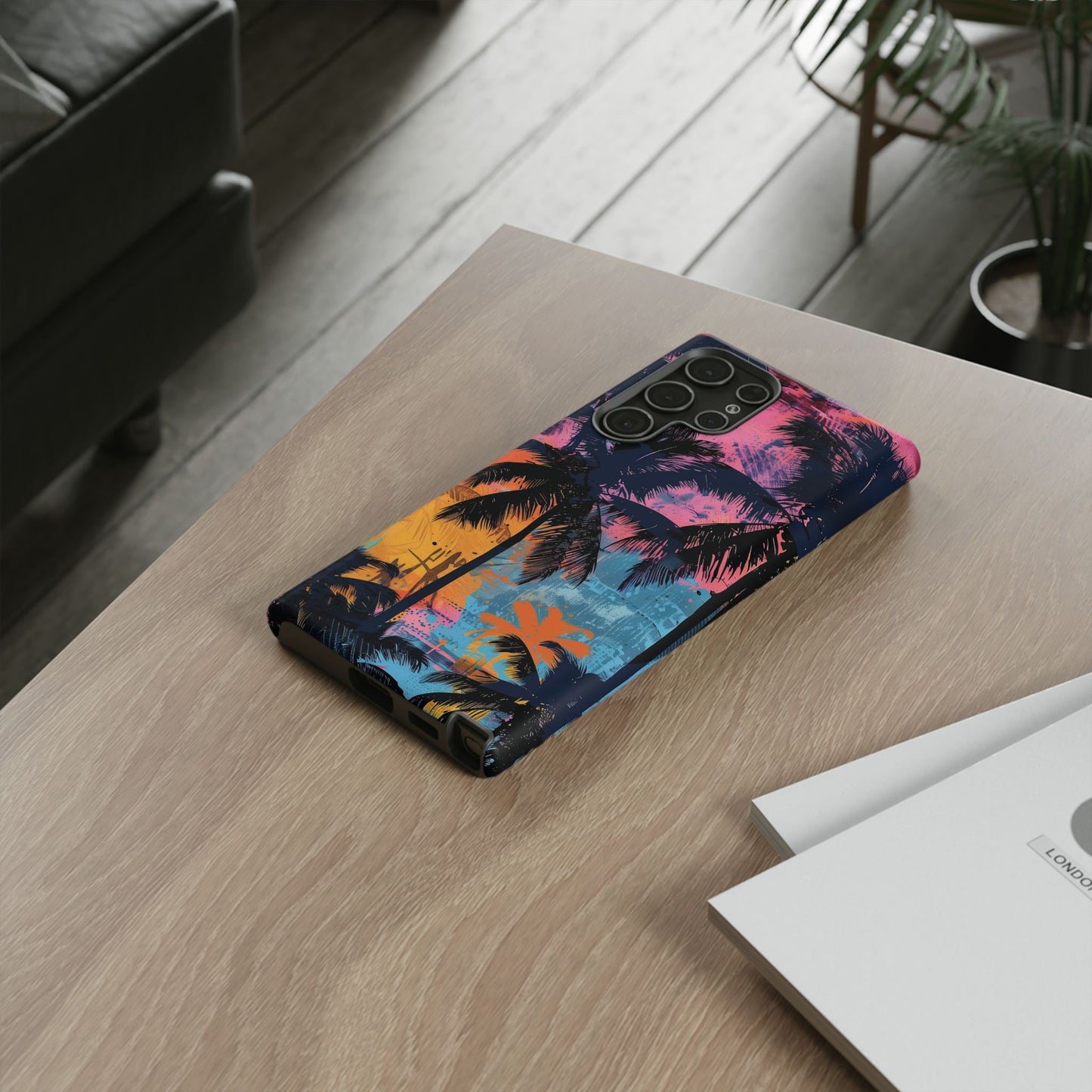 Tropical Phone Case - Colorful Palm Tree Design, Summer Vibes, Beach Lover Gift, Customizable Cover, Fun Accessory