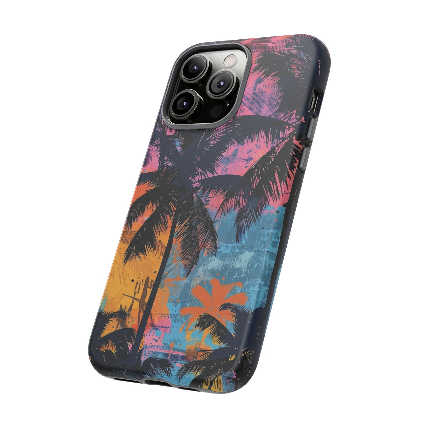 Tropical Phone Case - Colorful Palm Tree Design, Summer Vibes, Beach Lover Gift, Customizable Cover, Fun Accessory