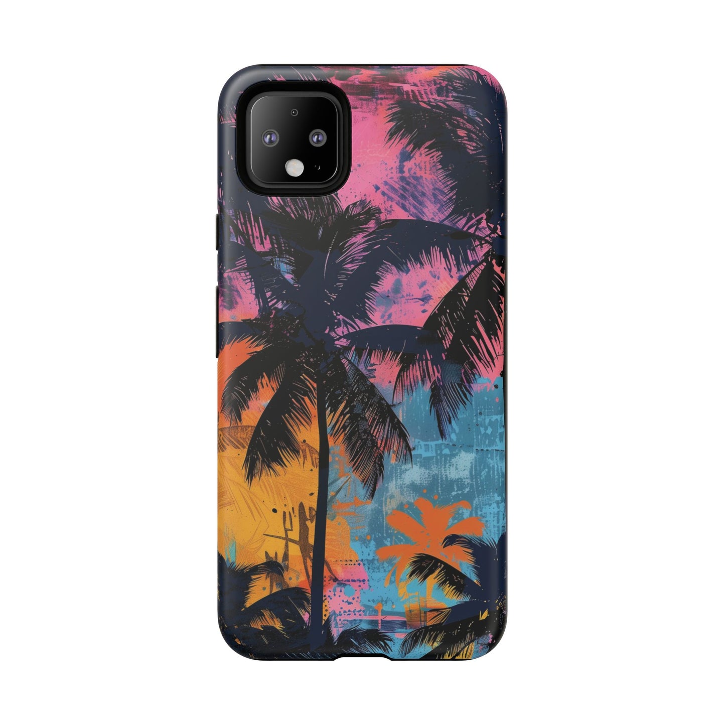 Tropical Phone Case - Colorful Palm Tree Design, Summer Vibes, Beach Lover Gift, Customizable Cover, Fun Accessory