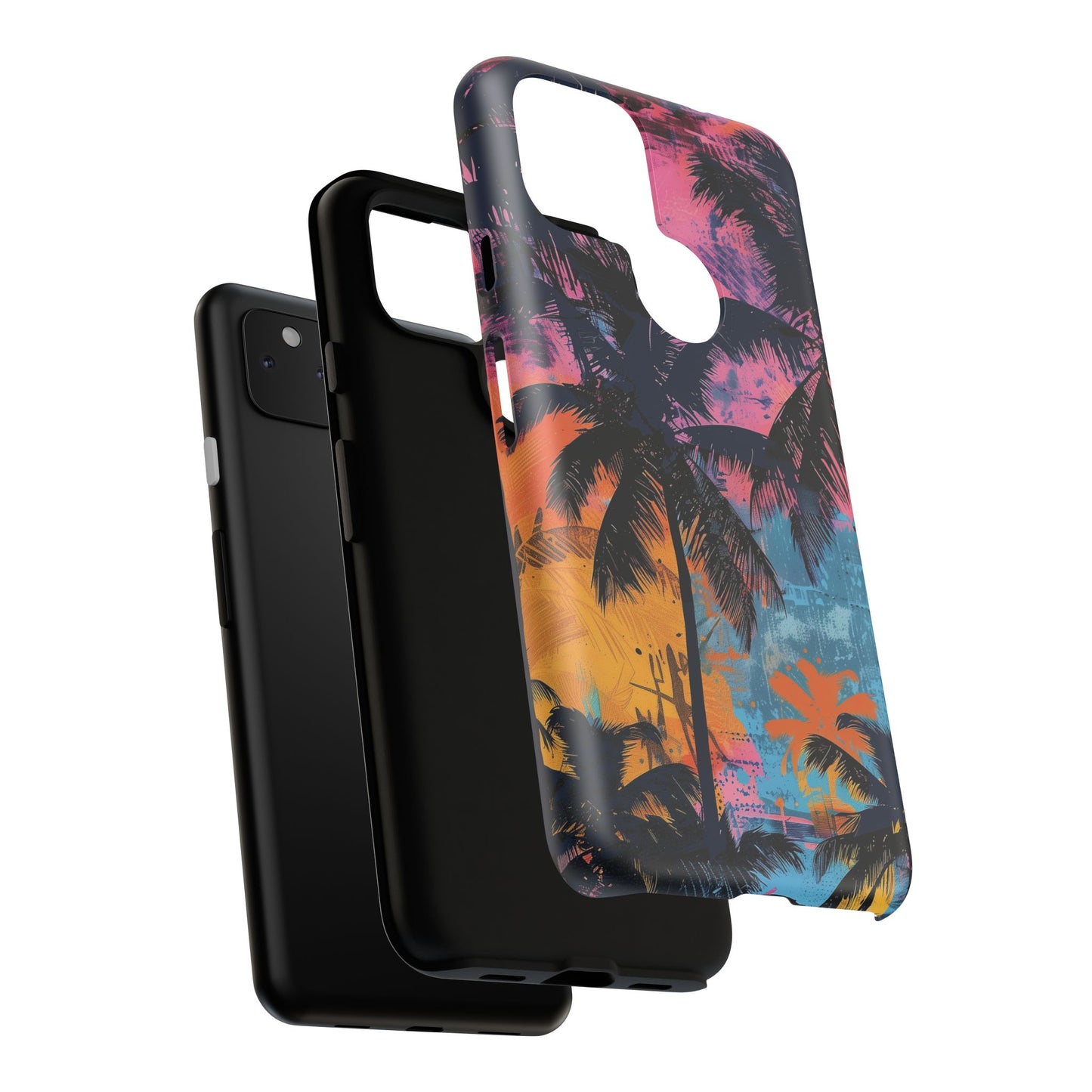Tropical Phone Case - Colorful Palm Tree Design, Summer Vibes, Beach Lover Gift, Customizable Cover, Fun Accessory