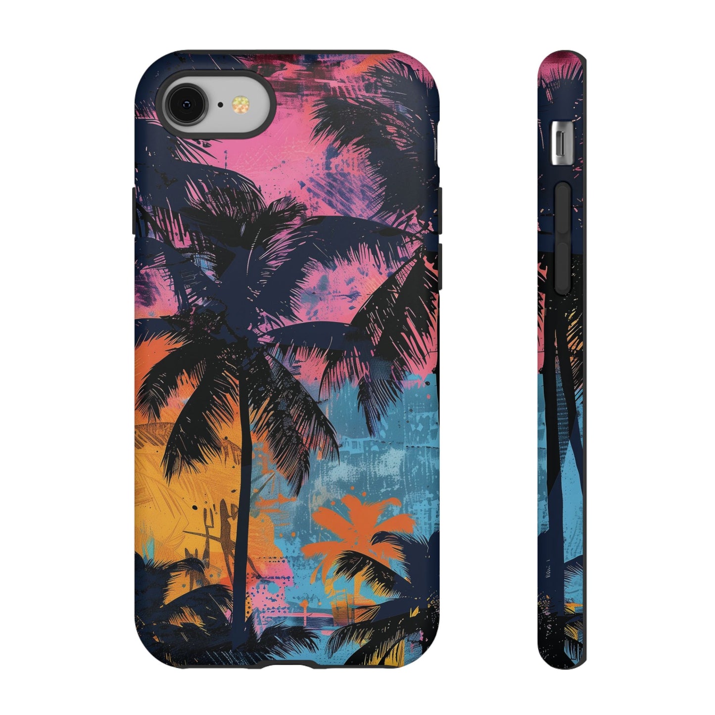 Tropical Phone Case - Colorful Palm Tree Design, Summer Vibes, Beach Lover Gift, Customizable Cover, Fun Accessory