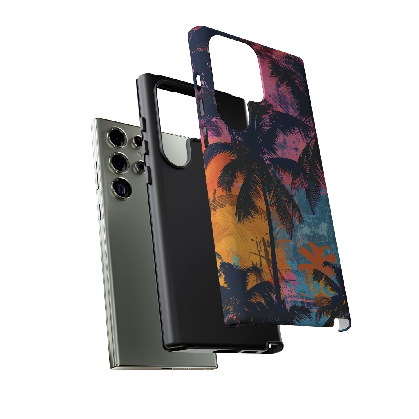Tropical Phone Case - Colorful Palm Tree Design, Summer Vibes, Beach Lover Gift, Customizable Cover, Fun Accessory