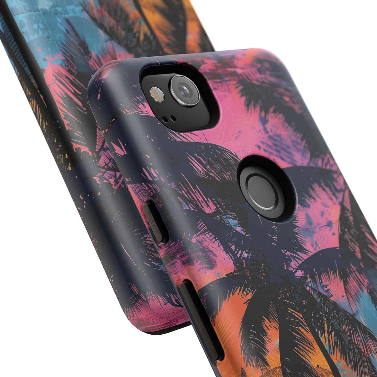 Tropical Phone Case - Colorful Palm Tree Design, Summer Vibes, Beach Lover Gift, Customizable Cover, Fun Accessory
