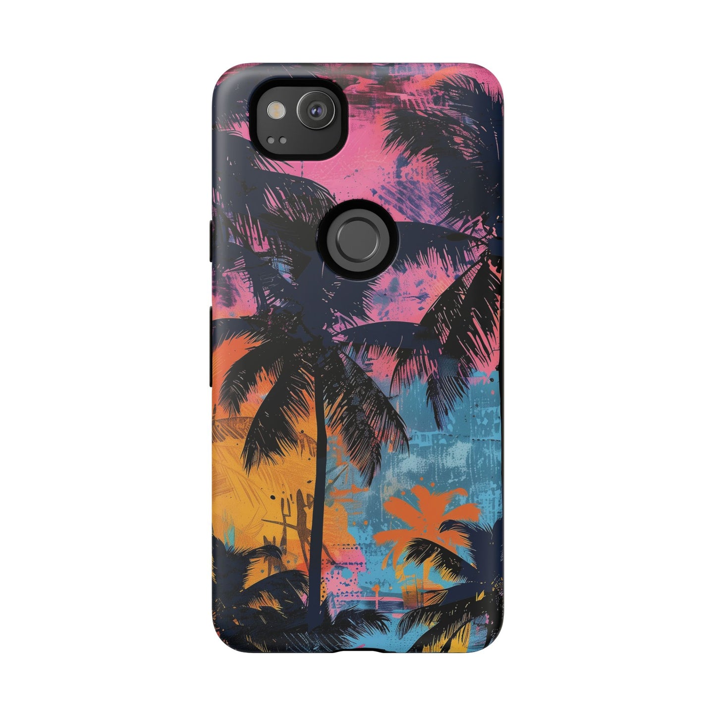 Tropical Phone Case - Colorful Palm Tree Design, Summer Vibes, Beach Lover Gift, Customizable Cover, Fun Accessory