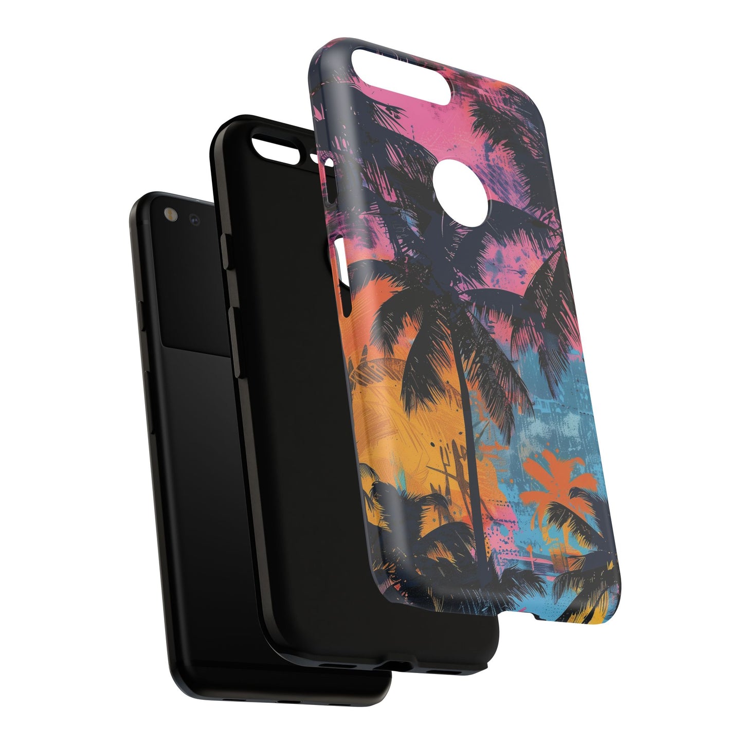 Tropical Phone Case - Colorful Palm Tree Design, Summer Vibes, Beach Lover Gift, Customizable Cover, Fun Accessory