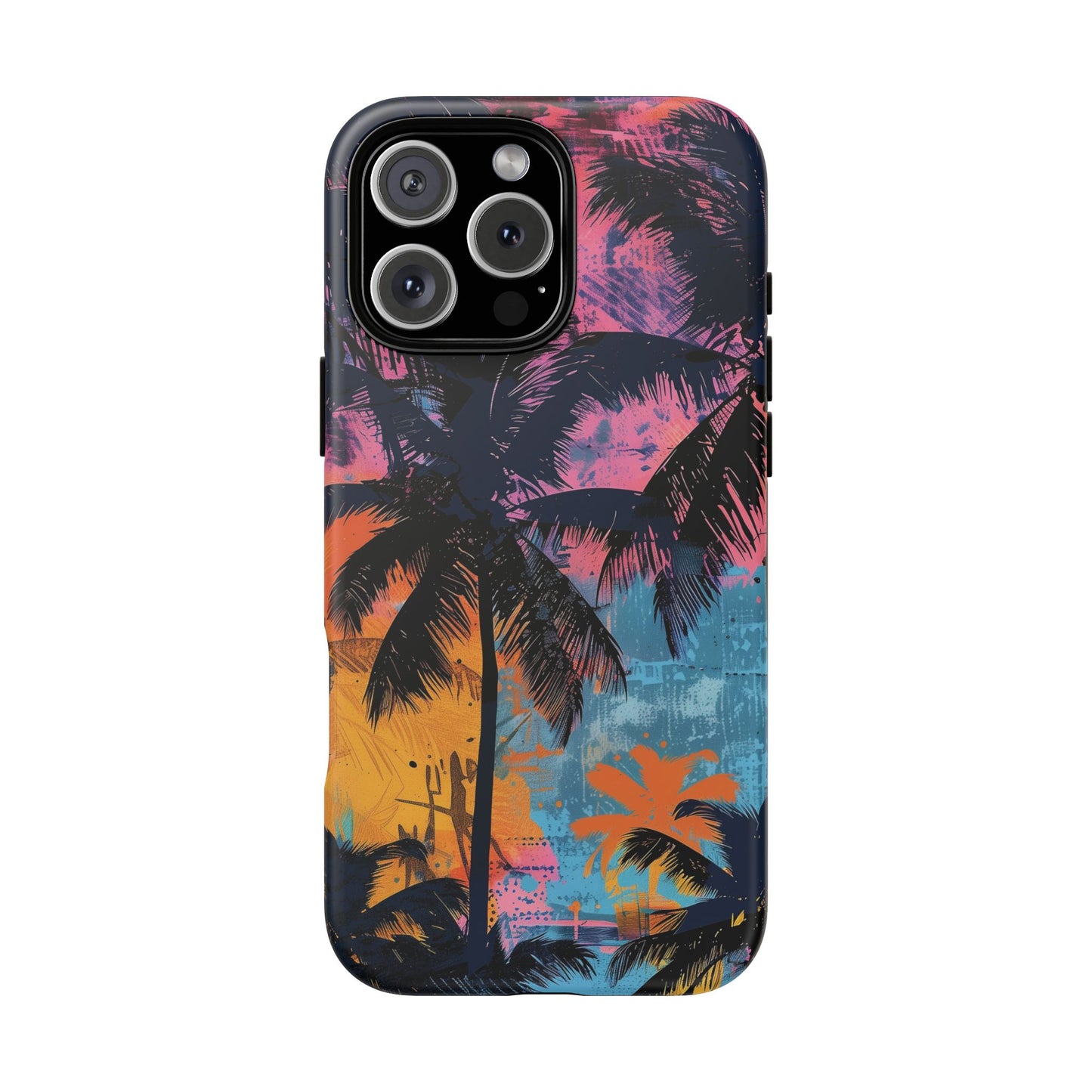 Tropical Phone Case - Colorful Palm Tree Design, Summer Vibes, Beach Lover Gift, Customizable Cover, Fun Accessory