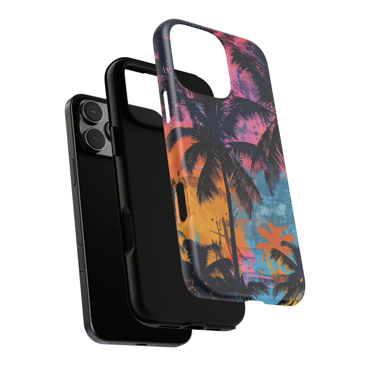 Tropical Phone Case - Colorful Palm Tree Design, Summer Vibes, Beach Lover Gift, Customizable Cover, Fun Accessory