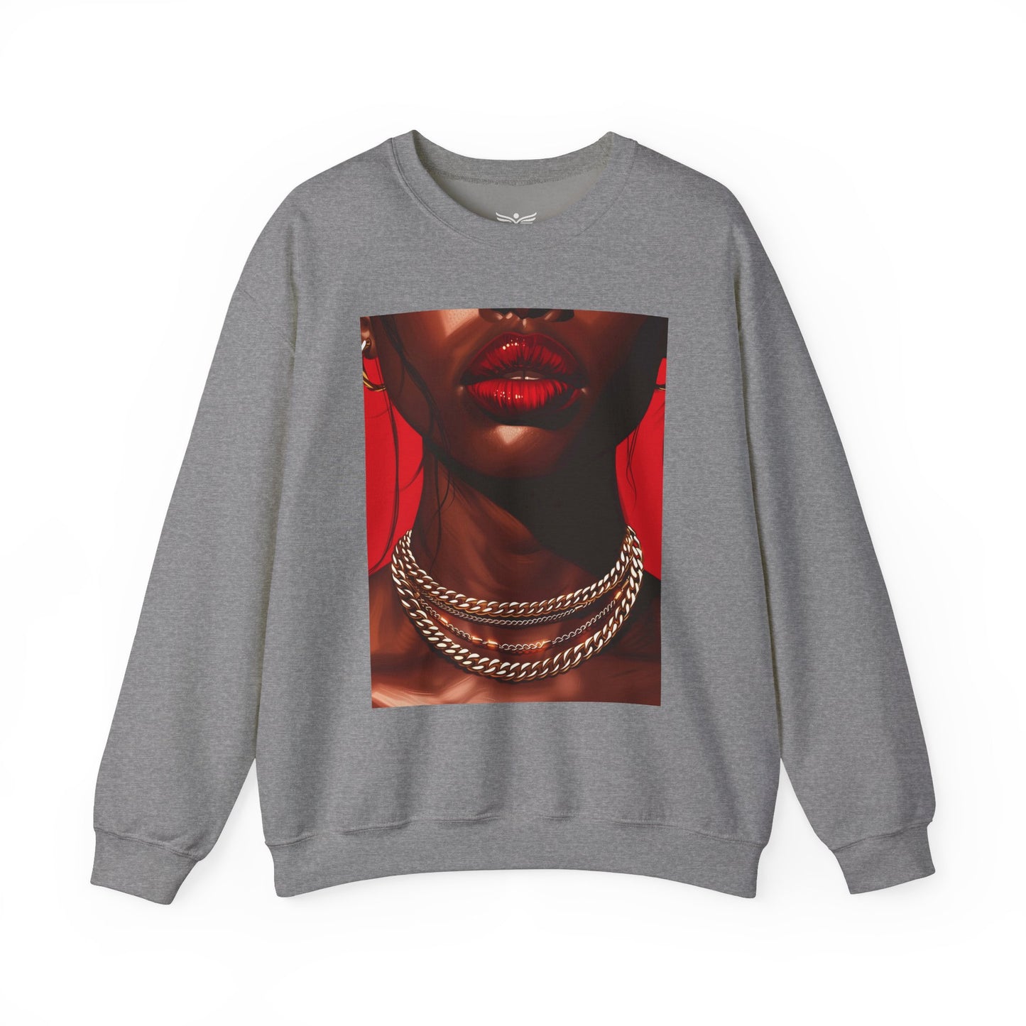 RED LIPS GOLD CHAINS - Unisex Sweatshirt