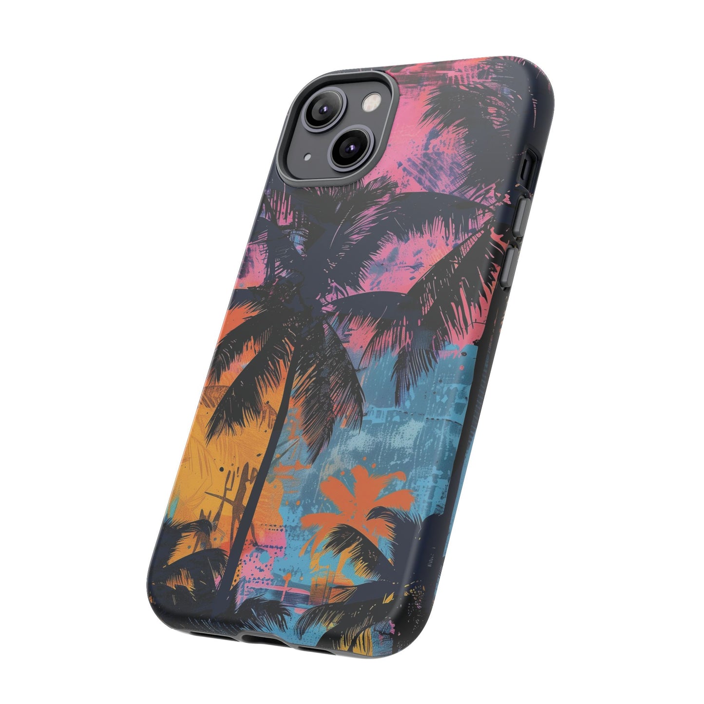Tropical Phone Case - Colorful Palm Tree Design, Summer Vibes, Beach Lover Gift, Customizable Cover, Fun Accessory