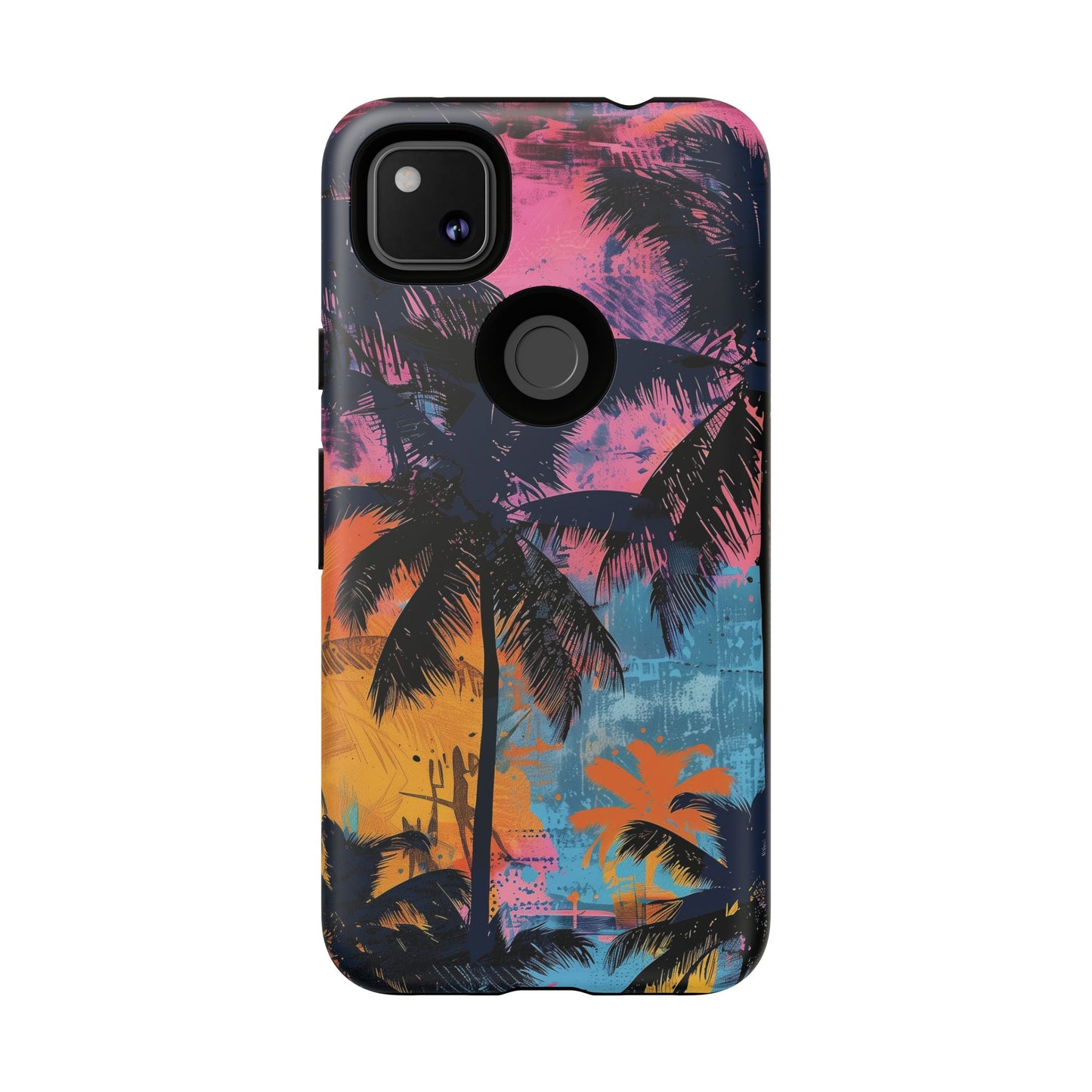 Tropical Phone Case - Colorful Palm Tree Design, Summer Vibes, Beach Lover Gift, Customizable Cover, Fun Accessory