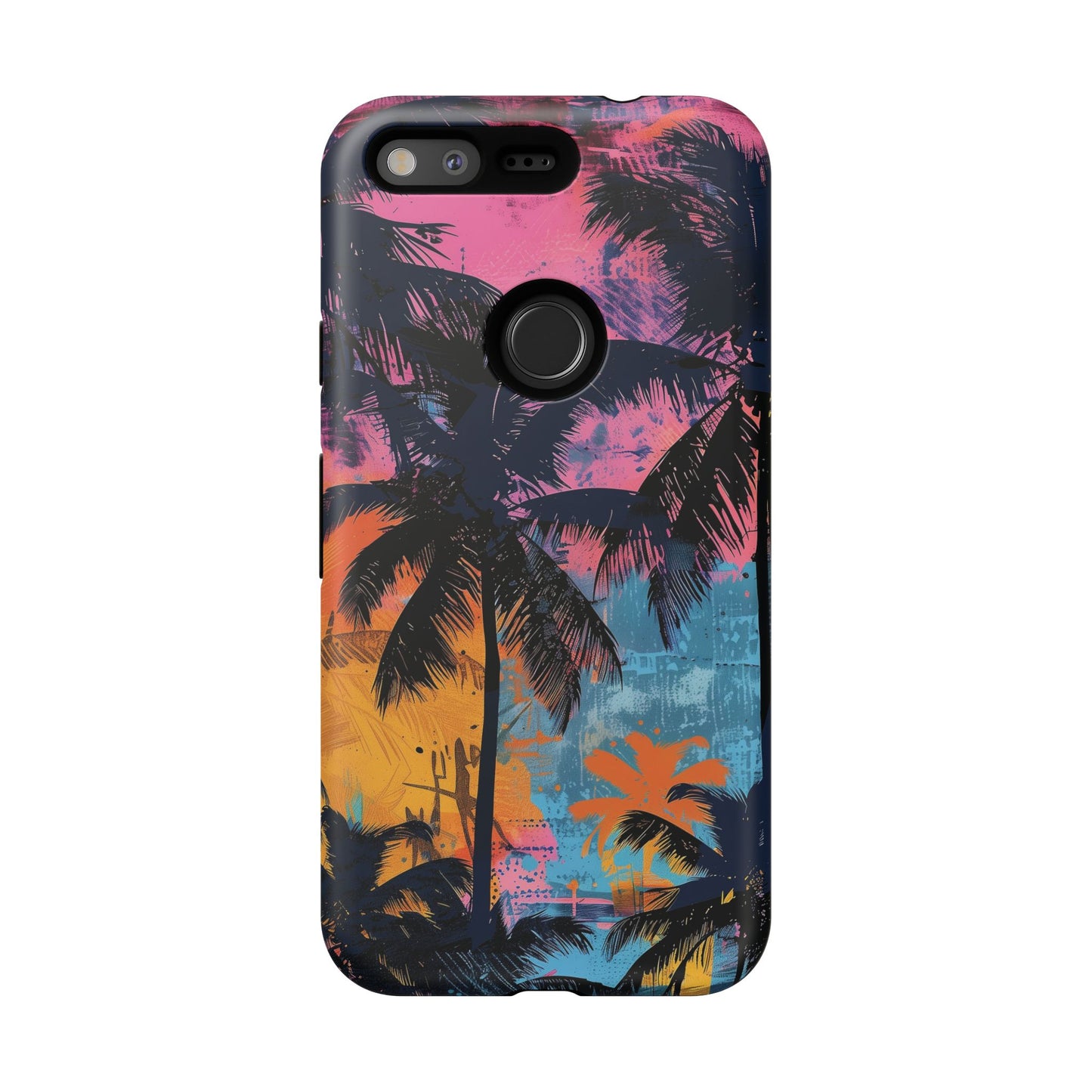 Tropical Phone Case - Colorful Palm Tree Design, Summer Vibes, Beach Lover Gift, Customizable Cover, Fun Accessory