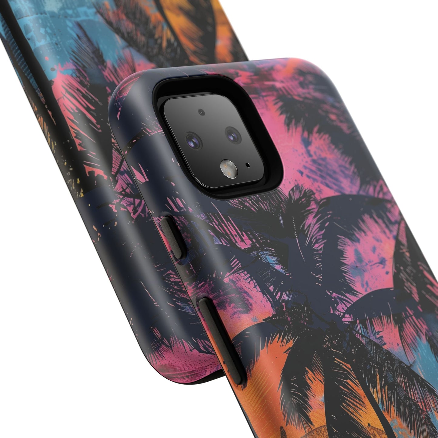 Tropical Phone Case - Colorful Palm Tree Design, Summer Vibes, Beach Lover Gift, Customizable Cover, Fun Accessory