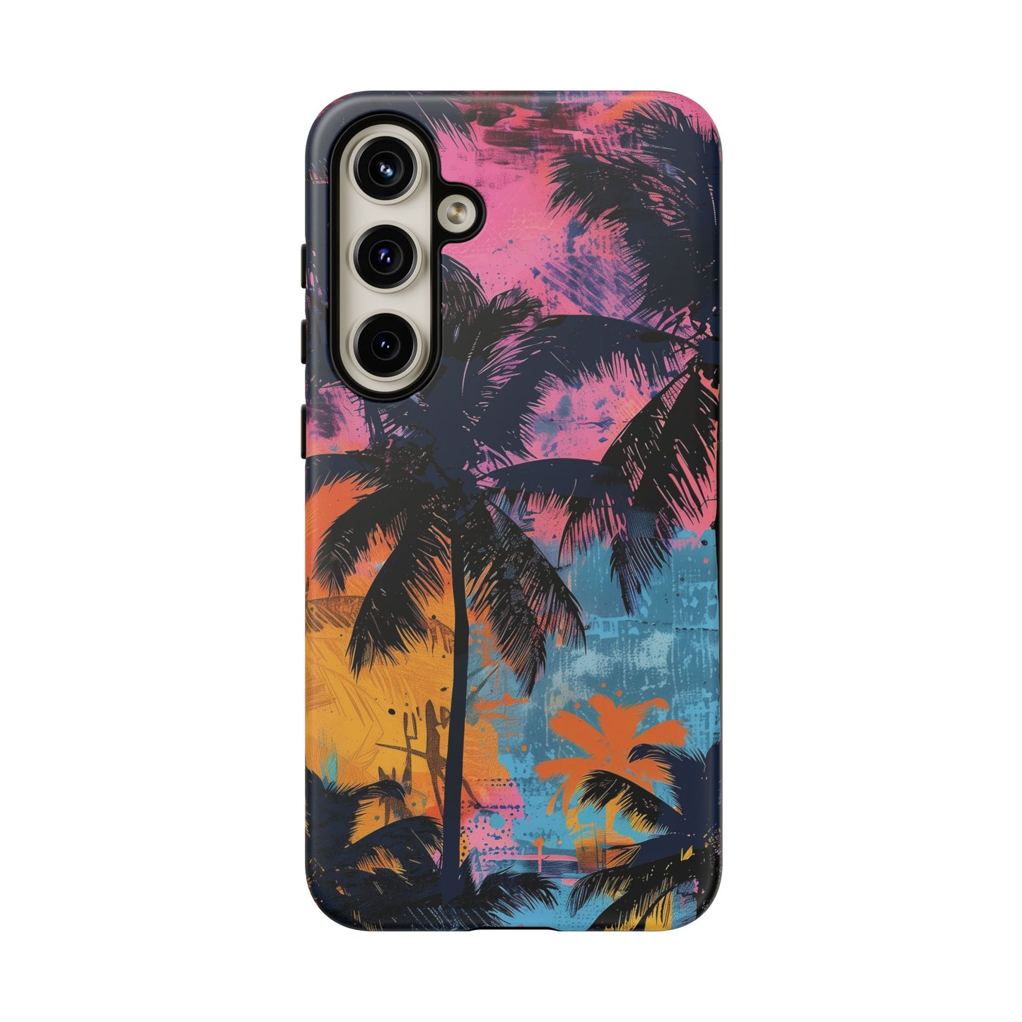 Tropical Phone Case - Colorful Palm Tree Design, Summer Vibes, Beach Lover Gift, Customizable Cover, Fun Accessory