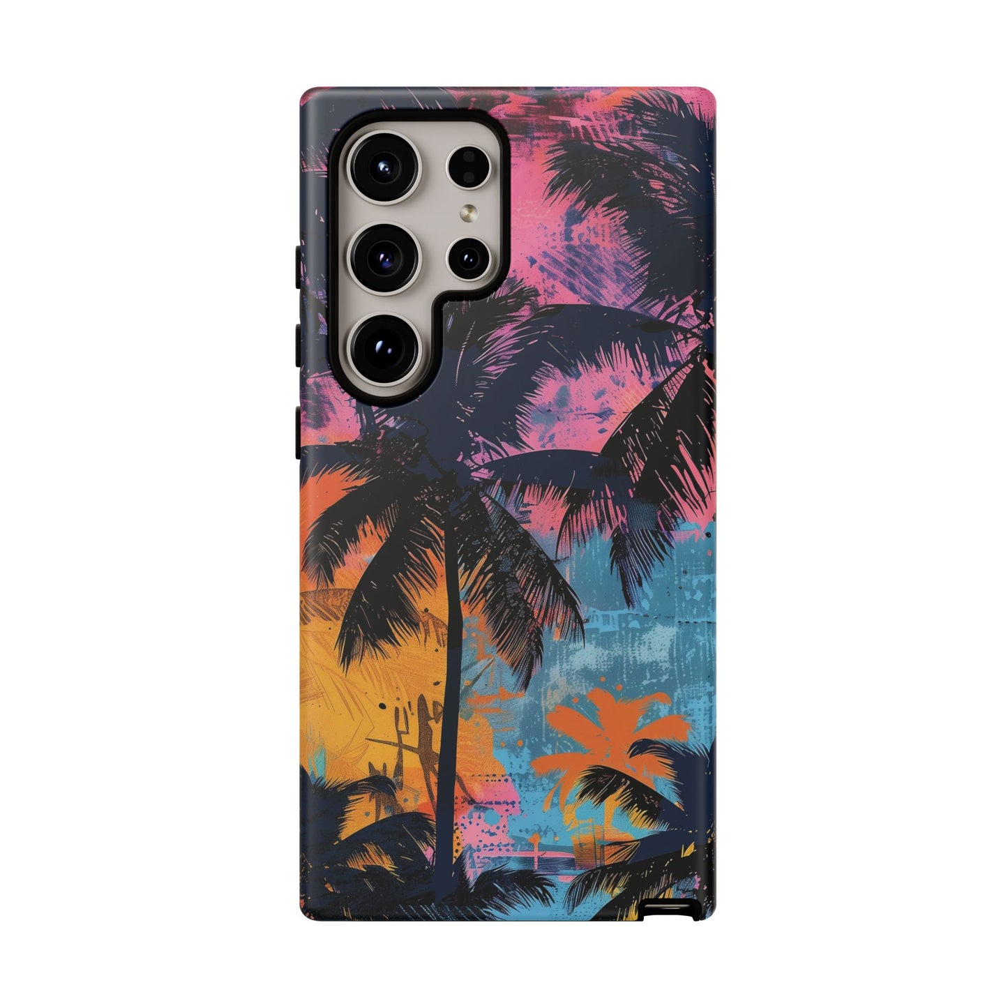 Tropical Phone Case - Colorful Palm Tree Design, Summer Vibes, Beach Lover Gift, Customizable Cover, Fun Accessory