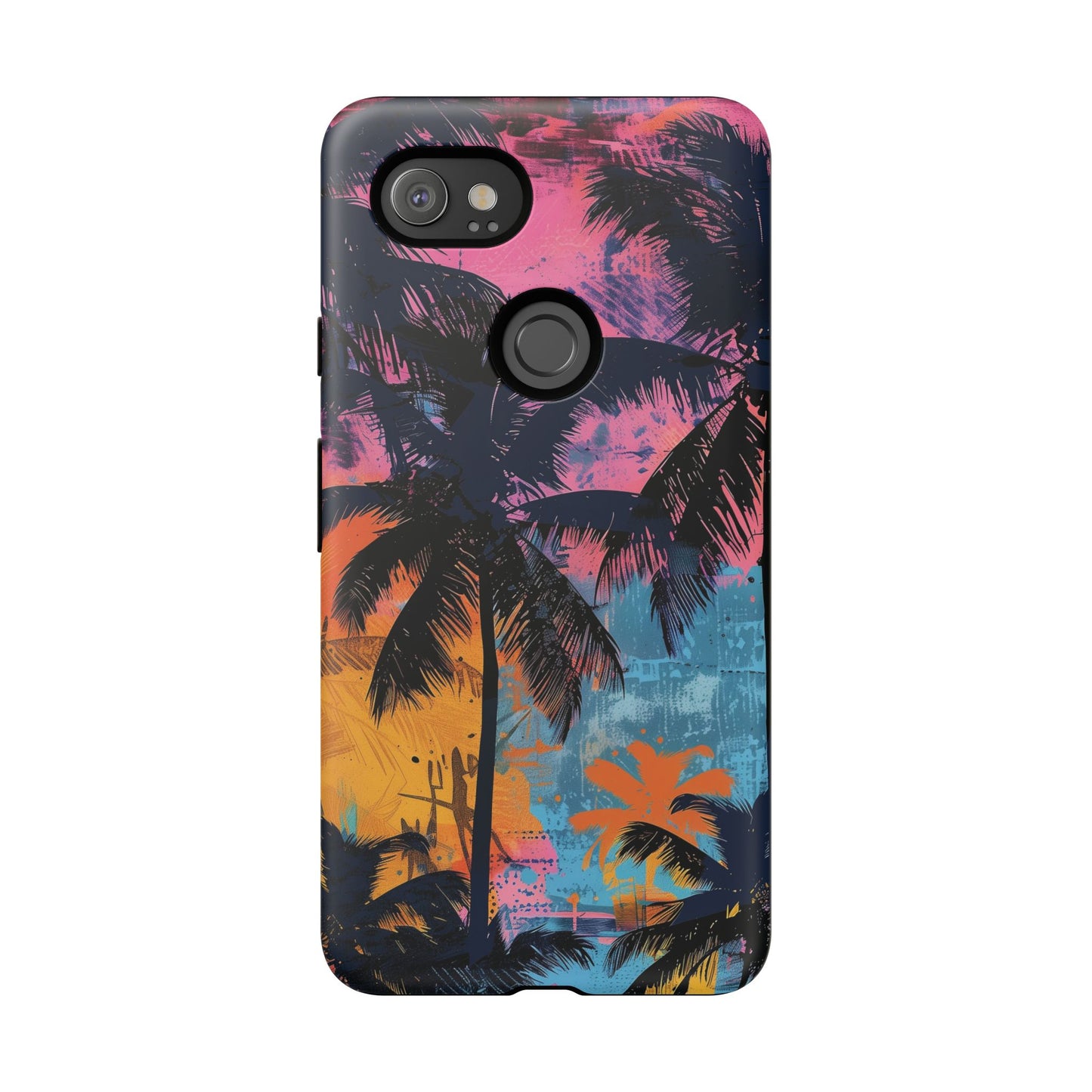 Tropical Phone Case - Colorful Palm Tree Design, Summer Vibes, Beach Lover Gift, Customizable Cover, Fun Accessory