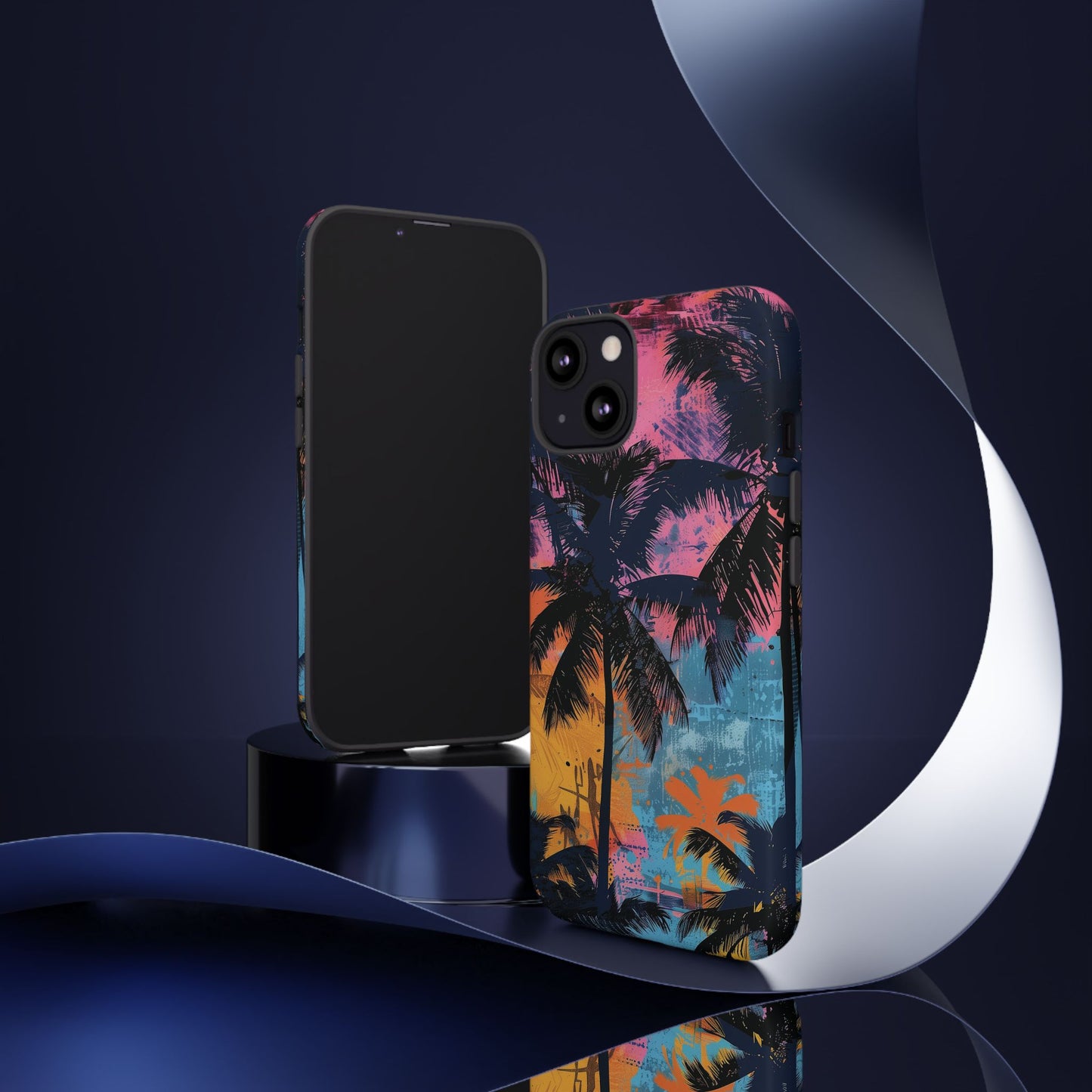 Tropical Phone Case - Colorful Palm Tree Design, Summer Vibes, Beach Lover Gift, Customizable Cover, Fun Accessory