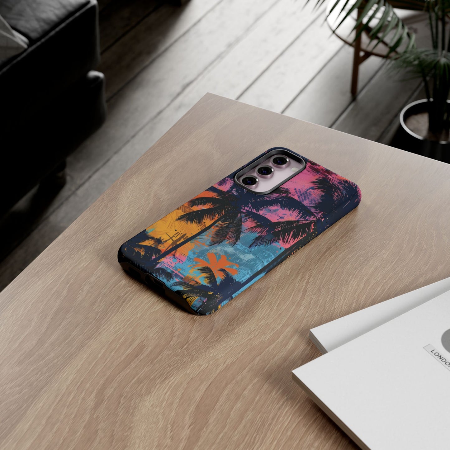 Tropical Phone Case - Colorful Palm Tree Design, Summer Vibes, Beach Lover Gift, Customizable Cover, Fun Accessory