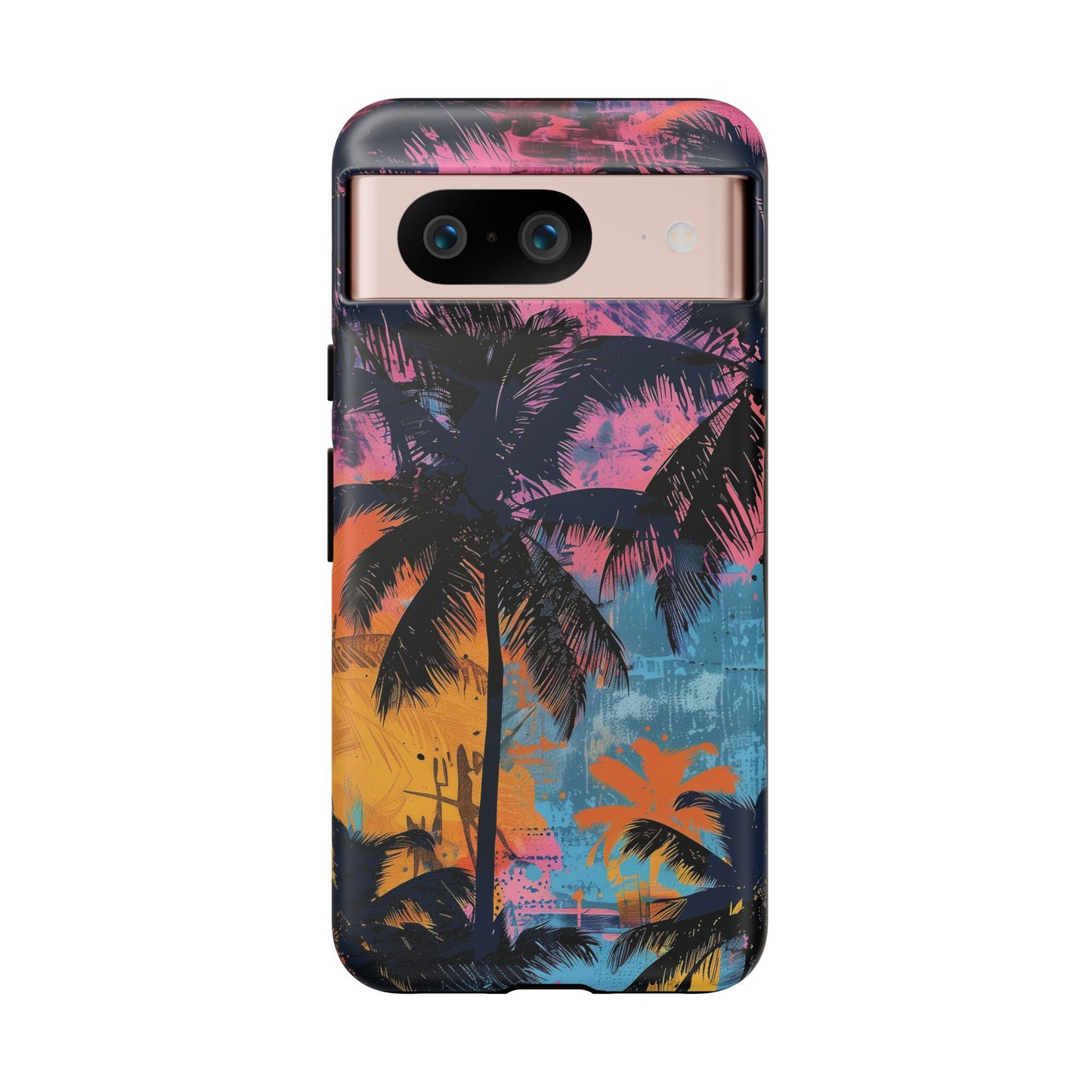 Tropical Phone Case - Colorful Palm Tree Design, Summer Vibes, Beach Lover Gift, Customizable Cover, Fun Accessory