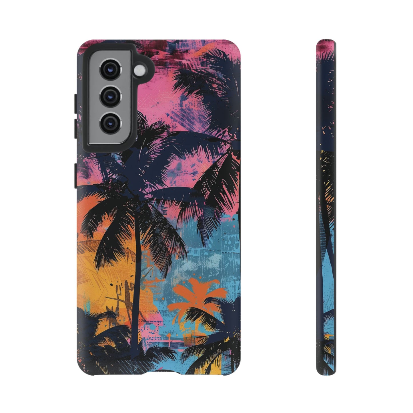 Tropical Phone Case - Colorful Palm Tree Design, Summer Vibes, Beach Lover Gift, Customizable Cover, Fun Accessory