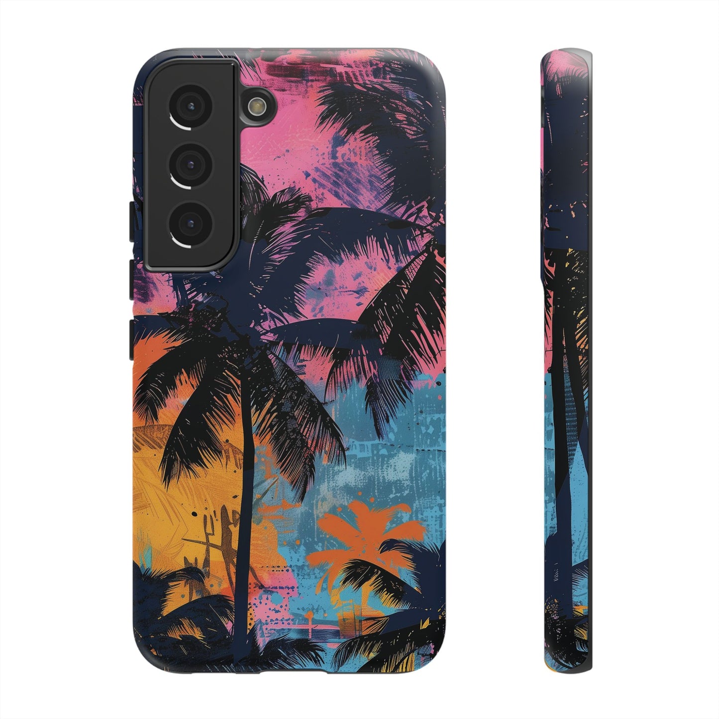 Tropical Phone Case - Colorful Palm Tree Design, Summer Vibes, Beach Lover Gift, Customizable Cover, Fun Accessory