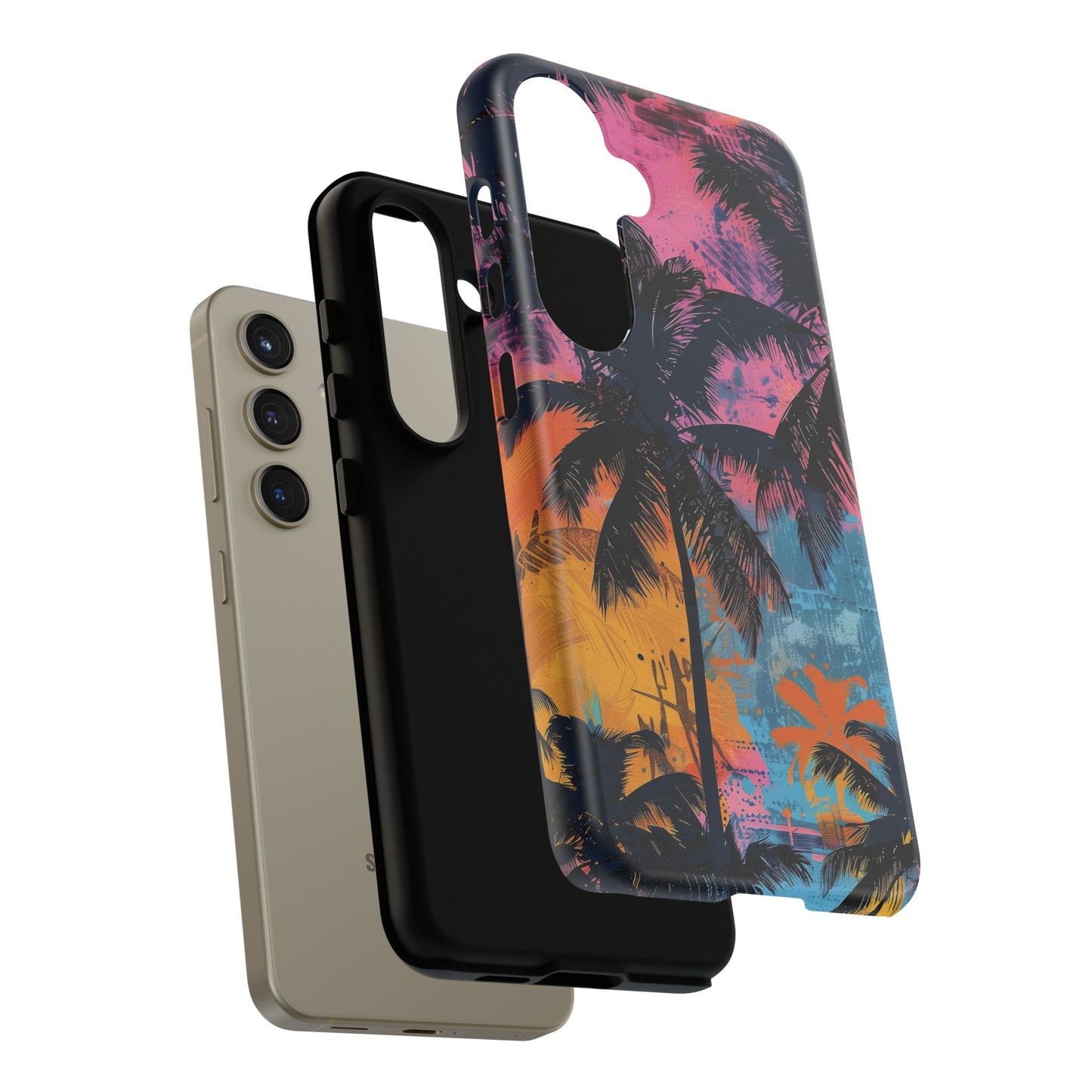 Tropical Phone Case - Colorful Palm Tree Design, Summer Vibes, Beach Lover Gift, Customizable Cover, Fun Accessory