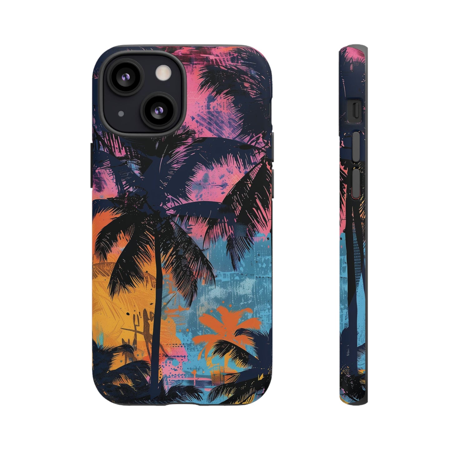 Tropical Phone Case - Colorful Palm Tree Design, Summer Vibes, Beach Lover Gift, Customizable Cover, Fun Accessory