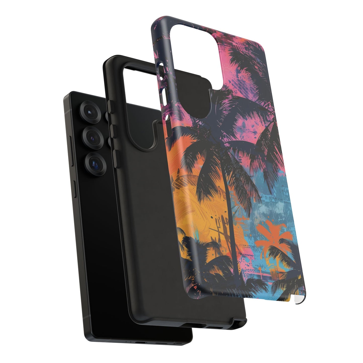 Tropical Phone Case - Colorful Palm Tree Design, Summer Vibes, Beach Lover Gift, Customizable Cover, Fun Accessory