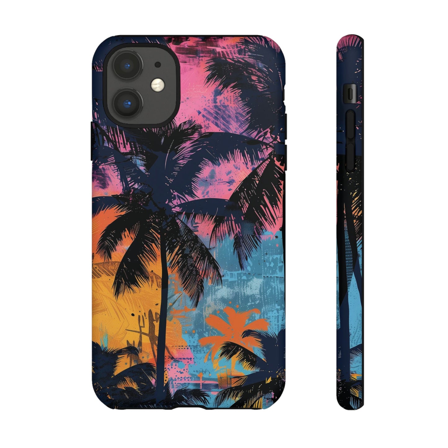 Tropical Phone Case - Colorful Palm Tree Design, Summer Vibes, Beach Lover Gift, Customizable Cover, Fun Accessory