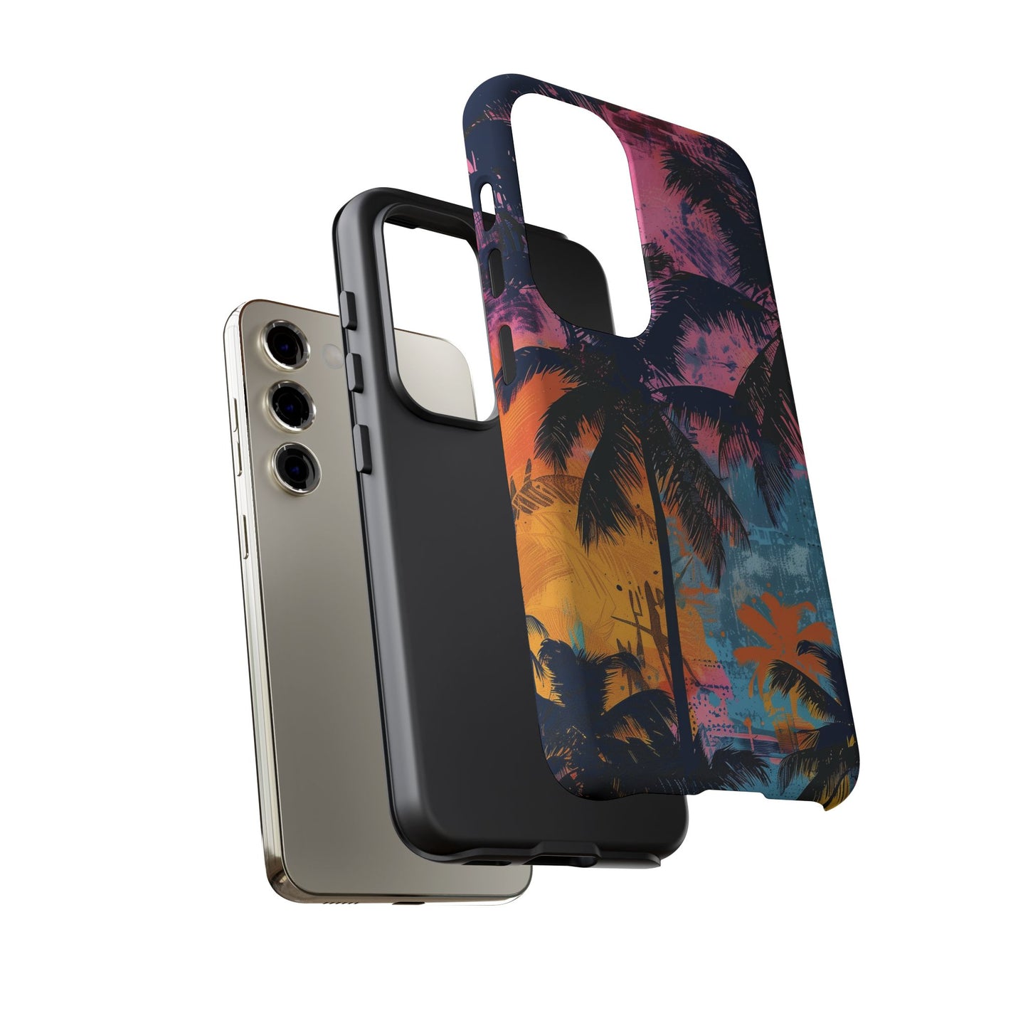 Tropical Phone Case - Colorful Palm Tree Design, Summer Vibes, Beach Lover Gift, Customizable Cover, Fun Accessory