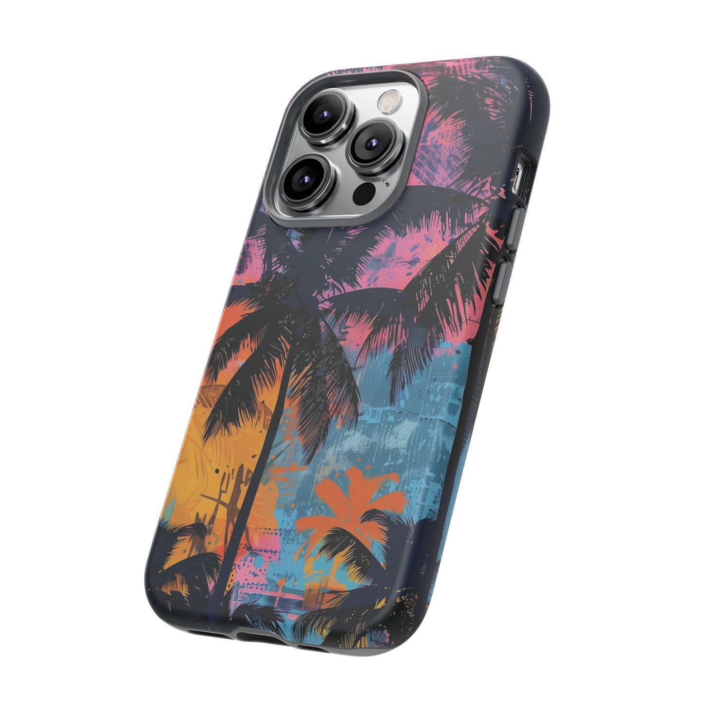 Tropical Phone Case - Colorful Palm Tree Design, Summer Vibes, Beach Lover Gift, Customizable Cover, Fun Accessory