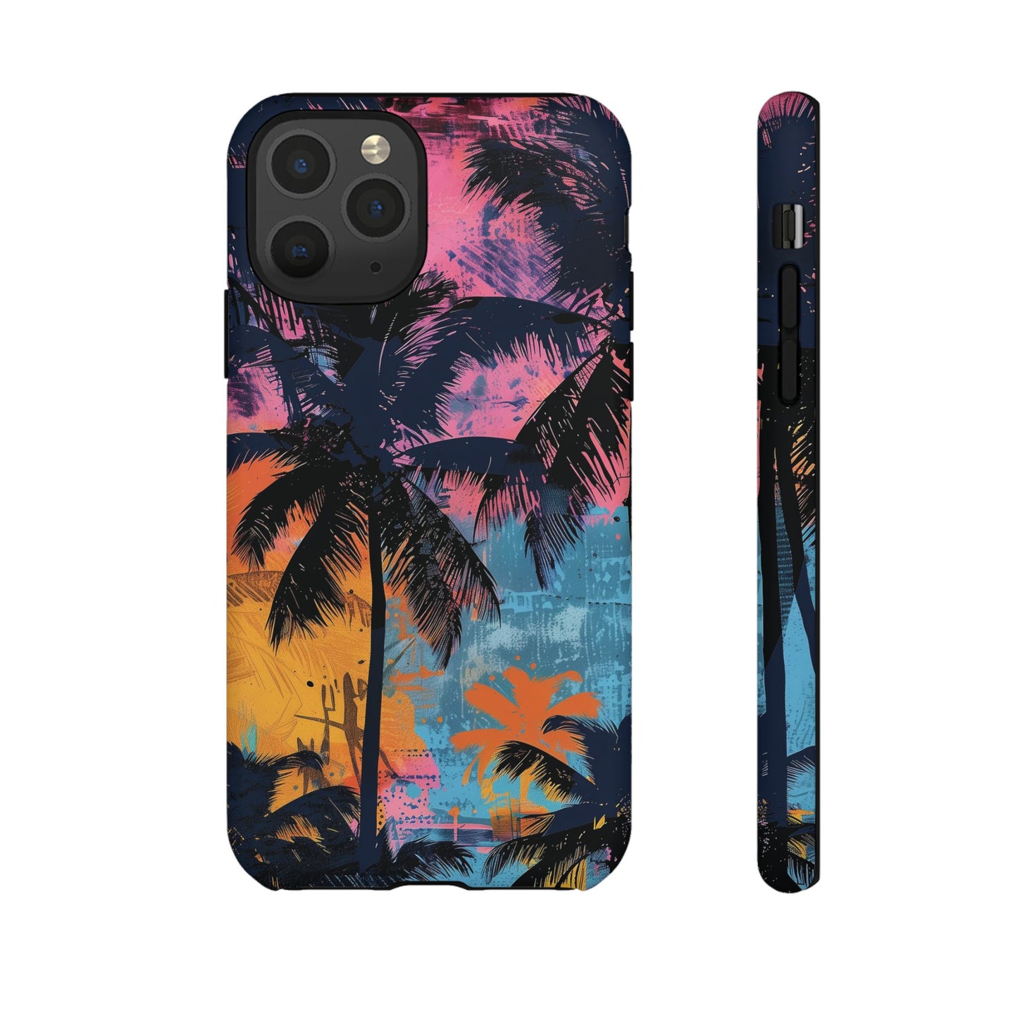 Tropical Phone Case - Colorful Palm Tree Design, Summer Vibes, Beach Lover Gift, Customizable Cover, Fun Accessory