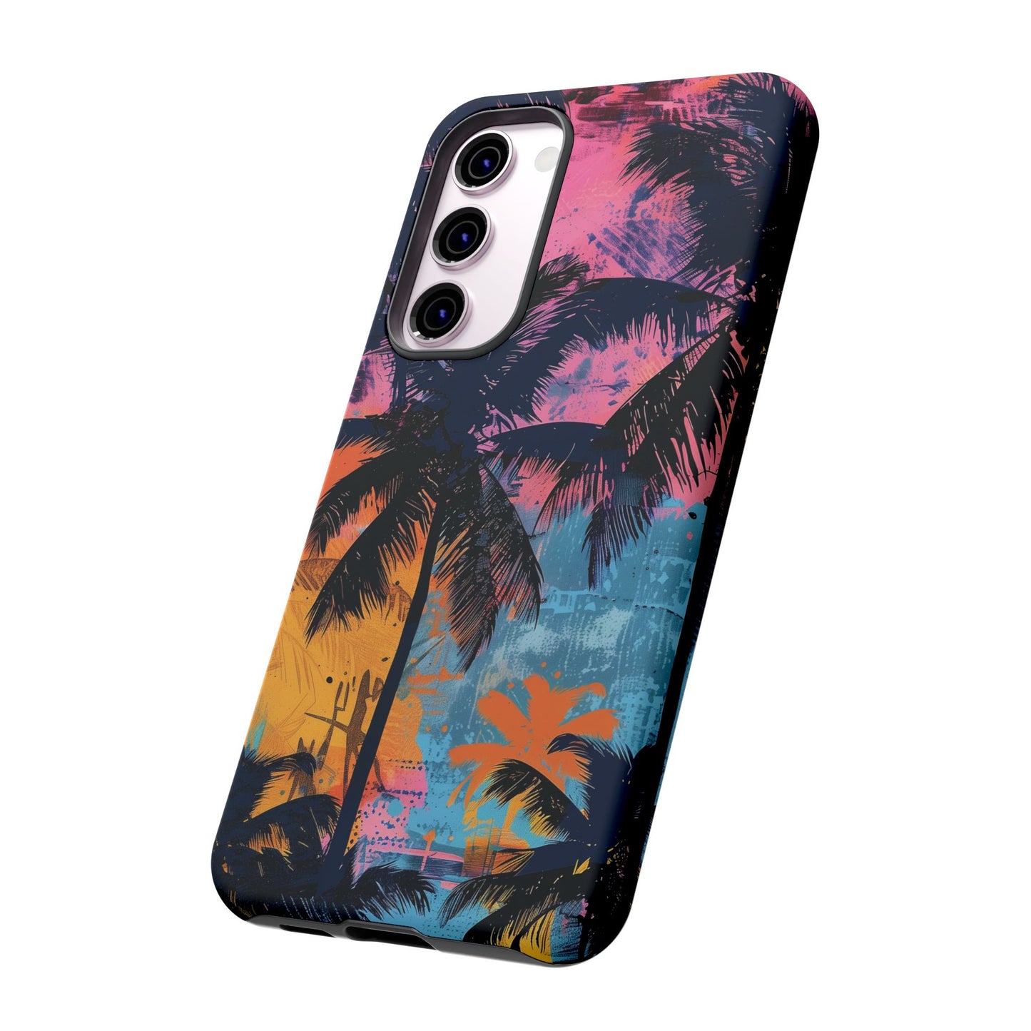 Tropical Phone Case - Colorful Palm Tree Design, Summer Vibes, Beach Lover Gift, Customizable Cover, Fun Accessory