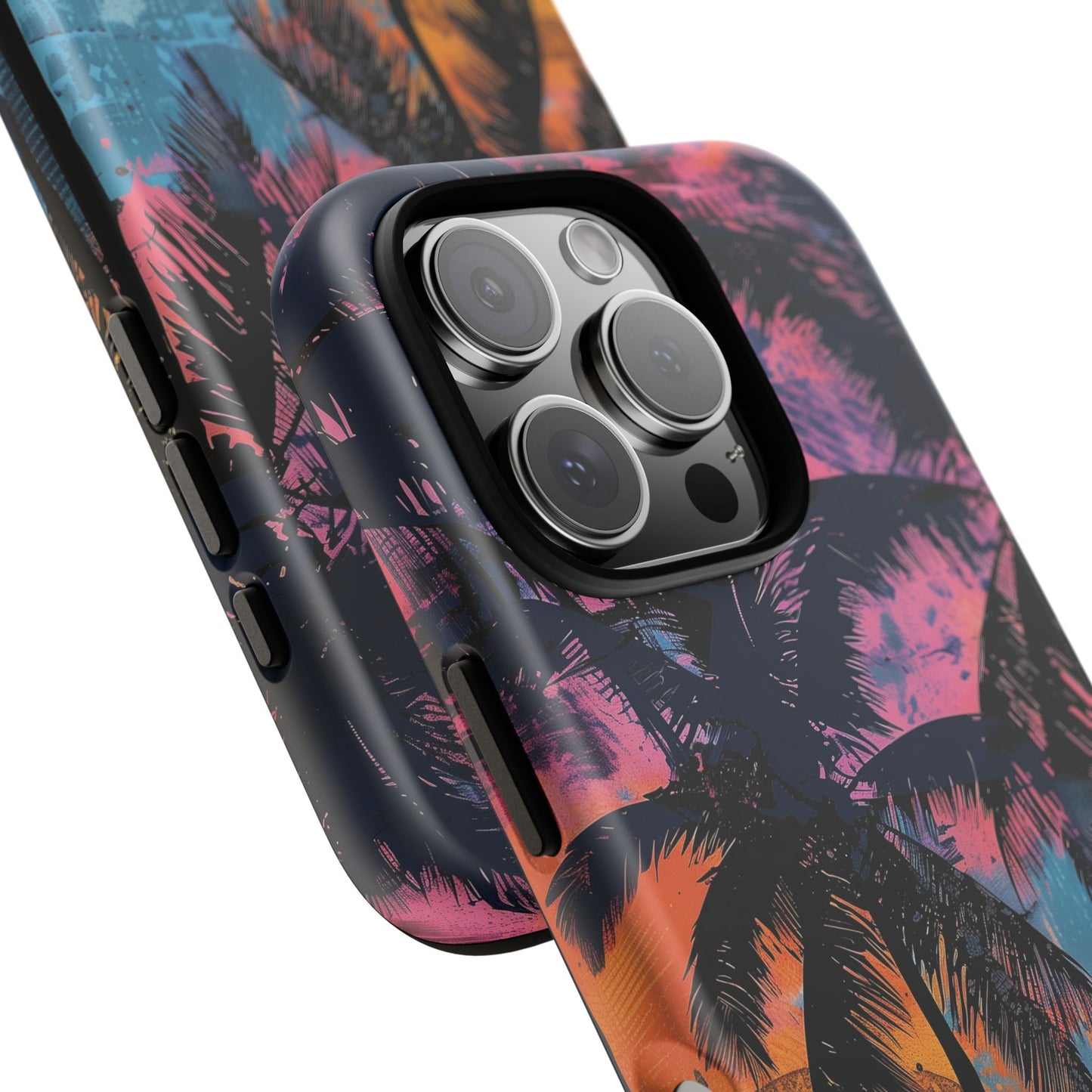 Tropical Phone Case - Colorful Palm Tree Design, Summer Vibes, Beach Lover Gift, Customizable Cover, Fun Accessory