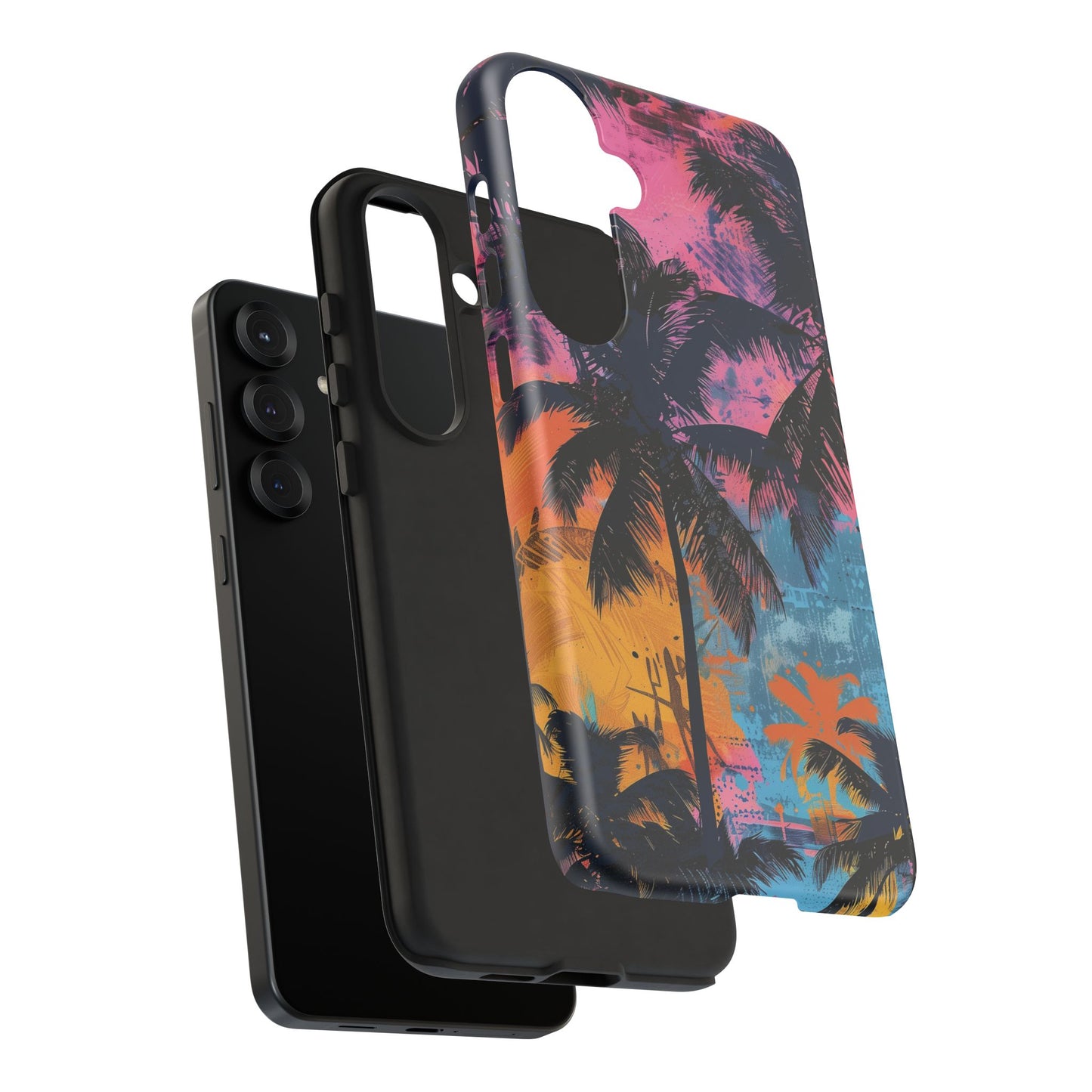 Tropical Phone Case - Colorful Palm Tree Design, Summer Vibes, Beach Lover Gift, Customizable Cover, Fun Accessory