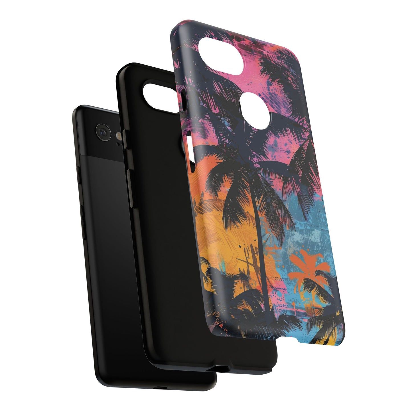 Tropical Phone Case - Colorful Palm Tree Design, Summer Vibes, Beach Lover Gift, Customizable Cover, Fun Accessory