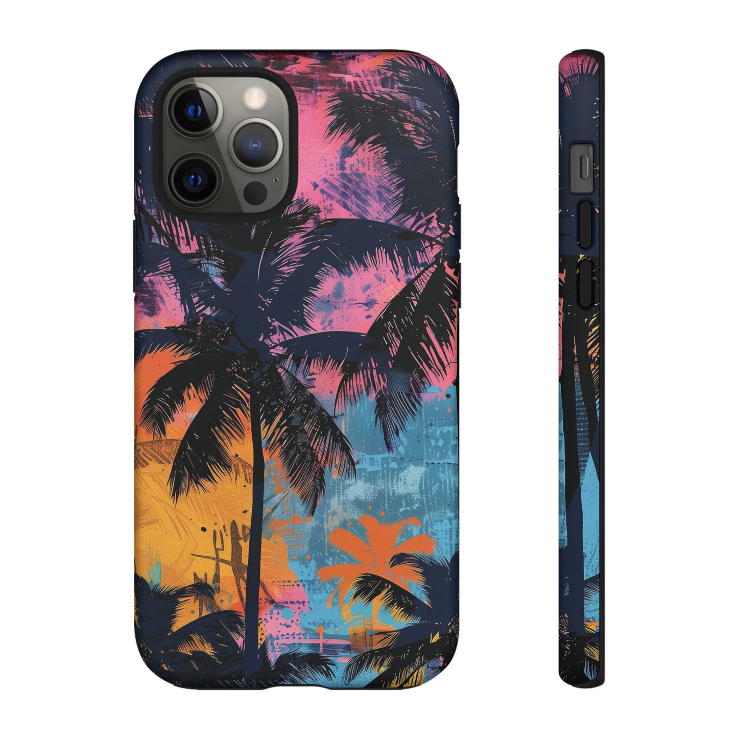 Tropical Phone Case - Colorful Palm Tree Design, Summer Vibes, Beach Lover Gift, Customizable Cover, Fun Accessory
