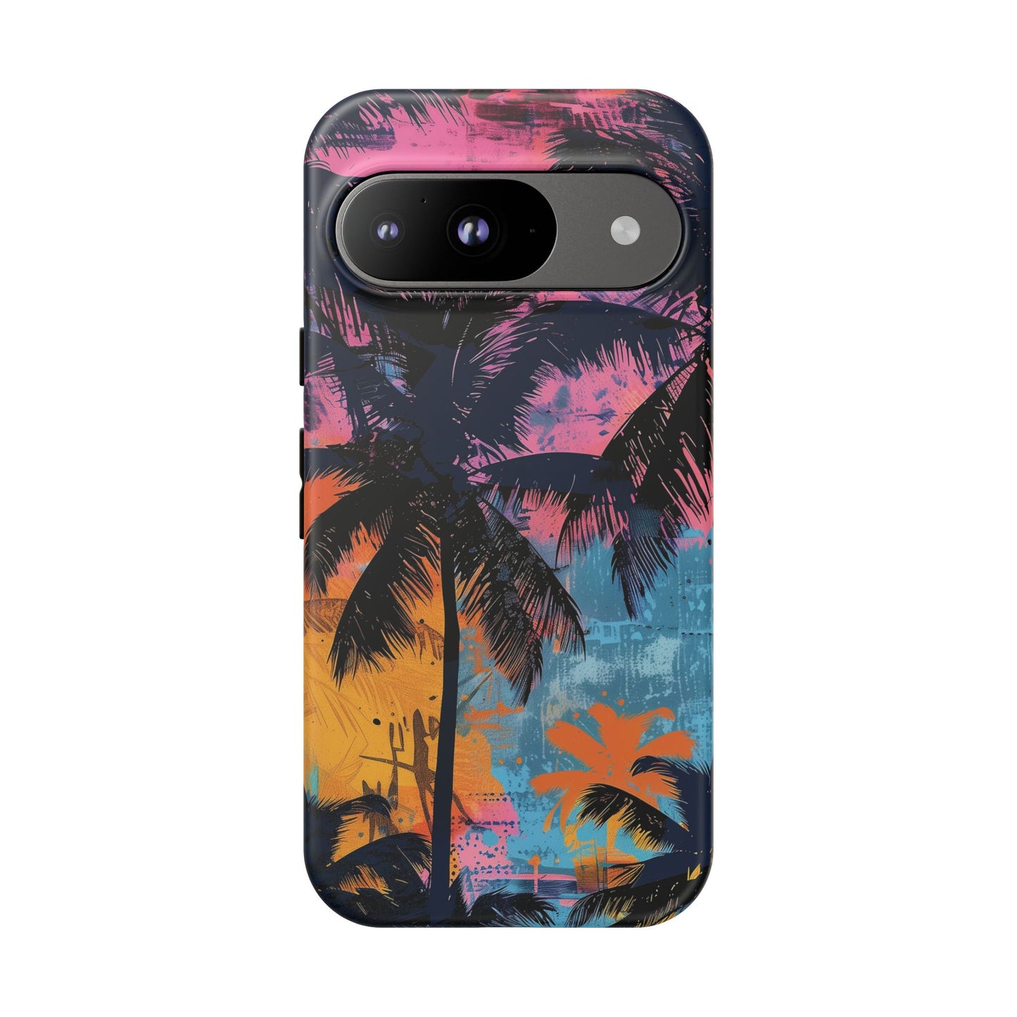 Tropical Phone Case - Colorful Palm Tree Design, Summer Vibes, Beach Lover Gift, Customizable Cover, Fun Accessory