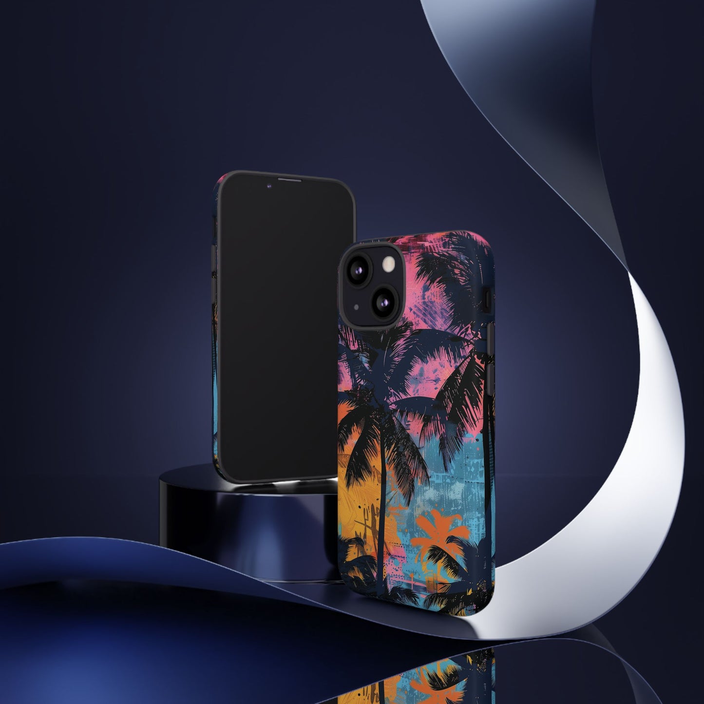 Tropical Phone Case - Colorful Palm Tree Design, Summer Vibes, Beach Lover Gift, Customizable Cover, Fun Accessory